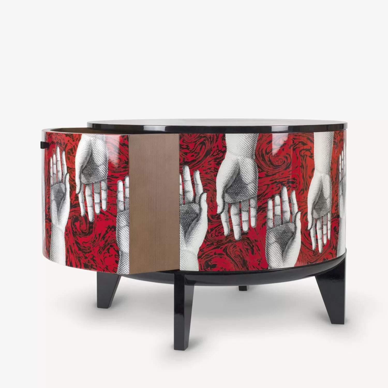 Tables<Fornasetti Tamburo Table Don Giovanni White/Black/Red