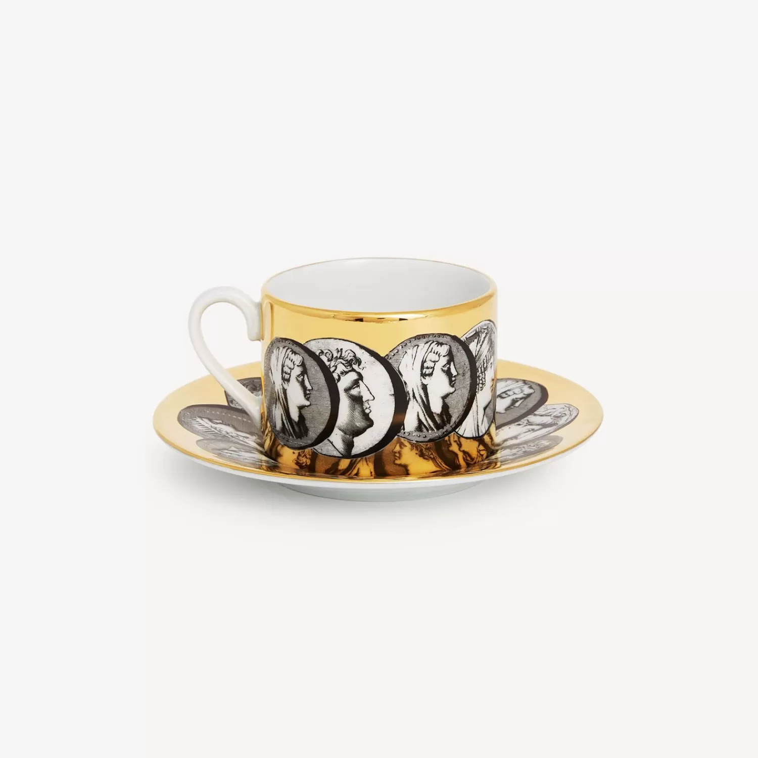 Tea And Coffee Sets<Fornasetti Tea Cup Cammei White/Black/Gold