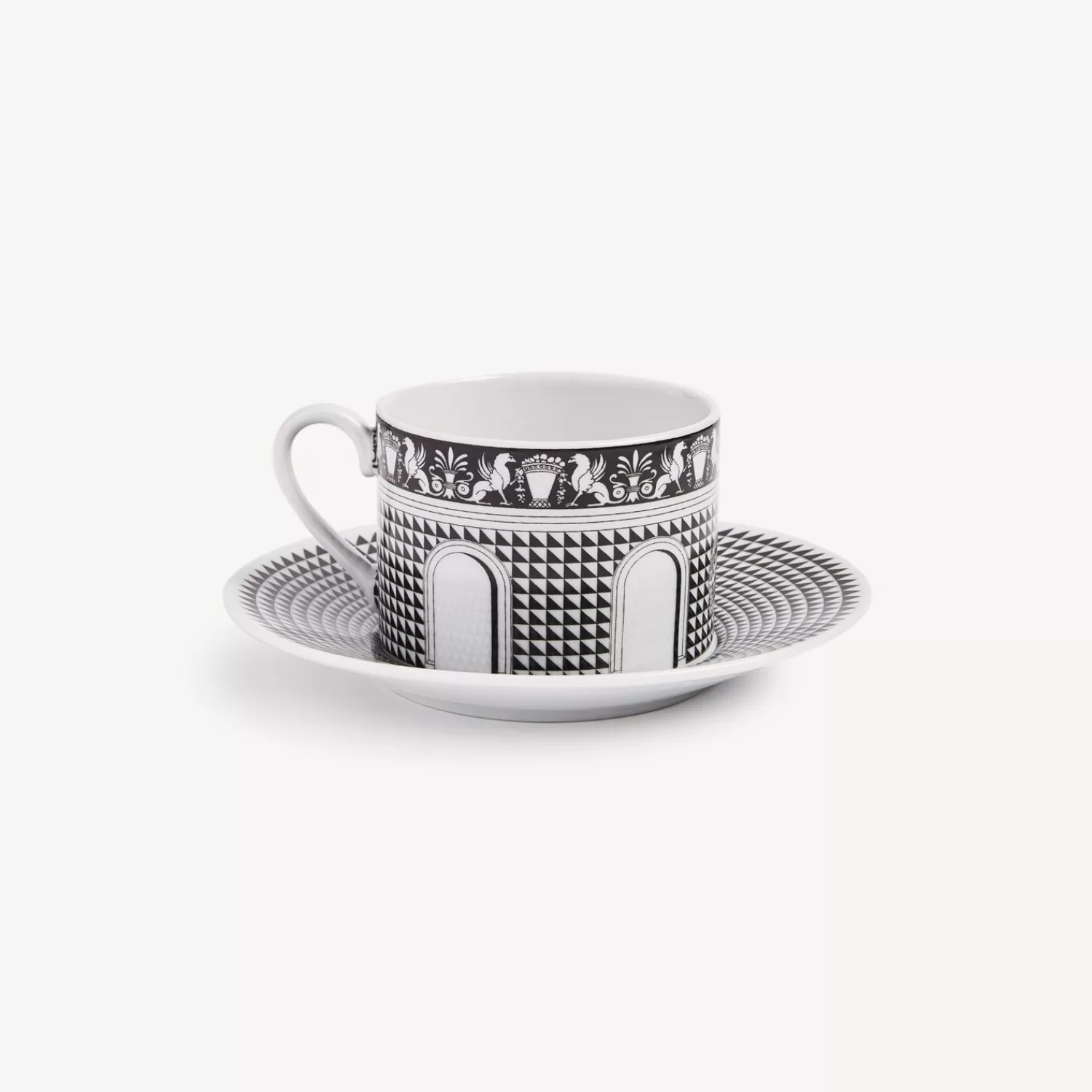 Tea And Coffee Sets<Fornasetti Tea Cup Facciata Quattrocentesca White/Black