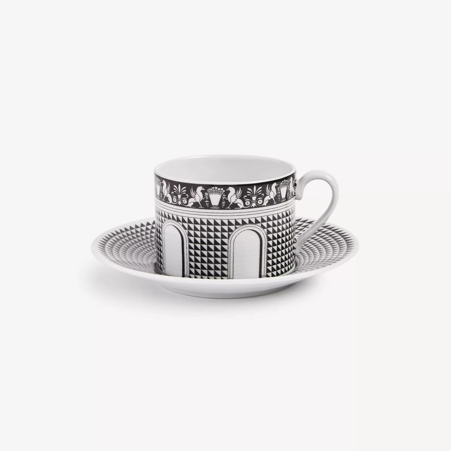 Tea And Coffee Sets<Fornasetti Tea Cup Facciata Quattrocentesca White/Black