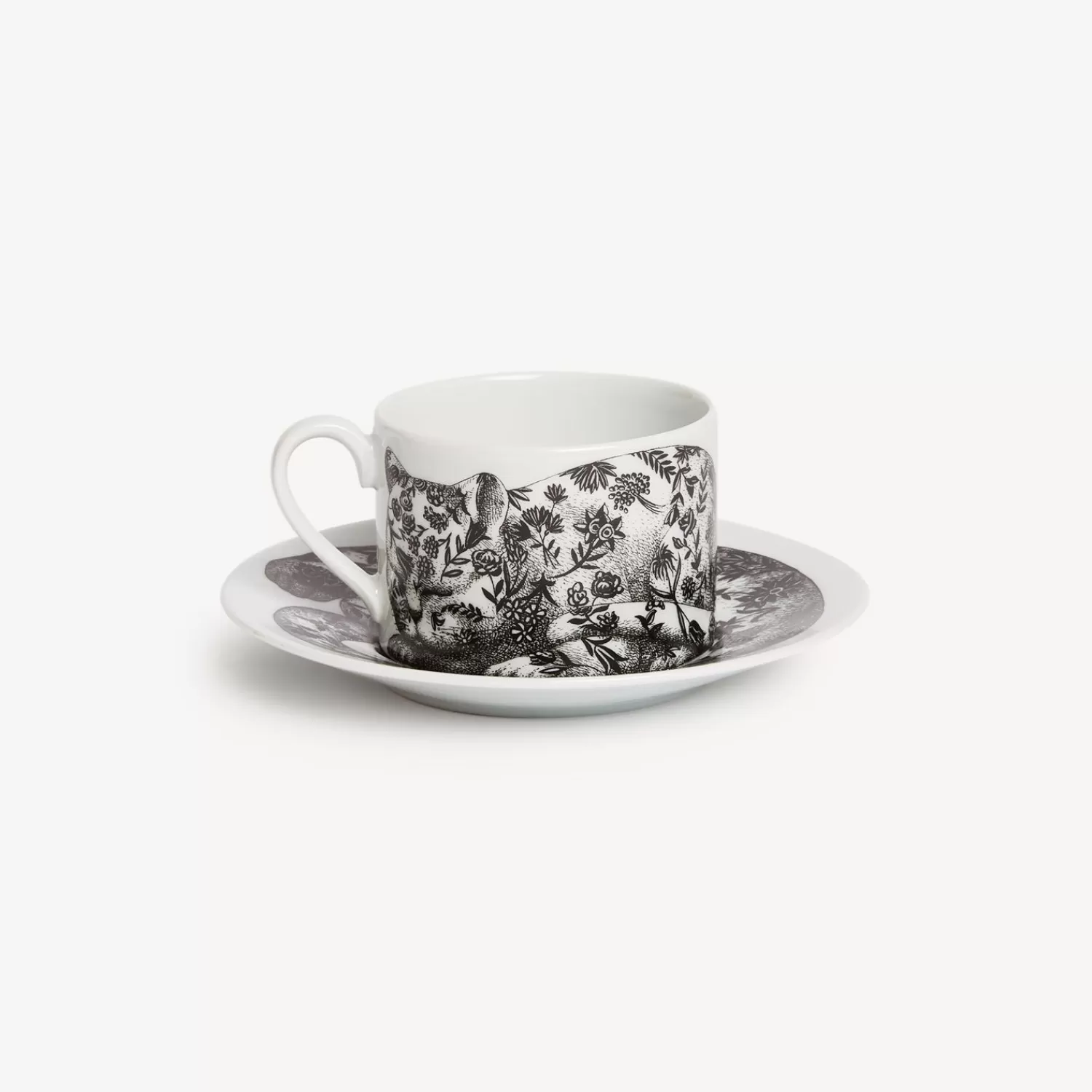 Tea And Coffee Sets<Fornasetti Tea Cup High Fidelity Fiorato White/Black