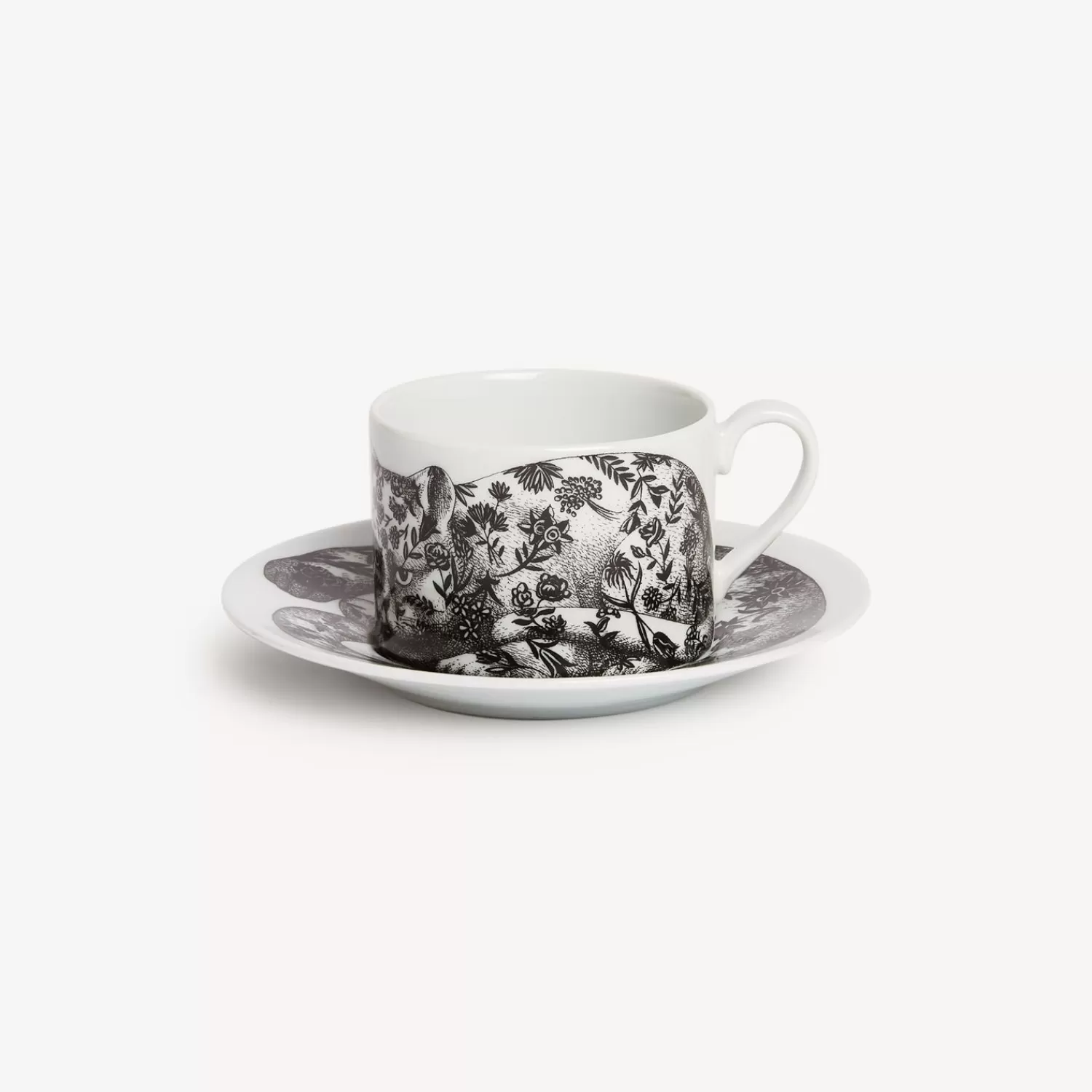 Tea And Coffee Sets<Fornasetti Tea Cup High Fidelity Fiorato White/Black
