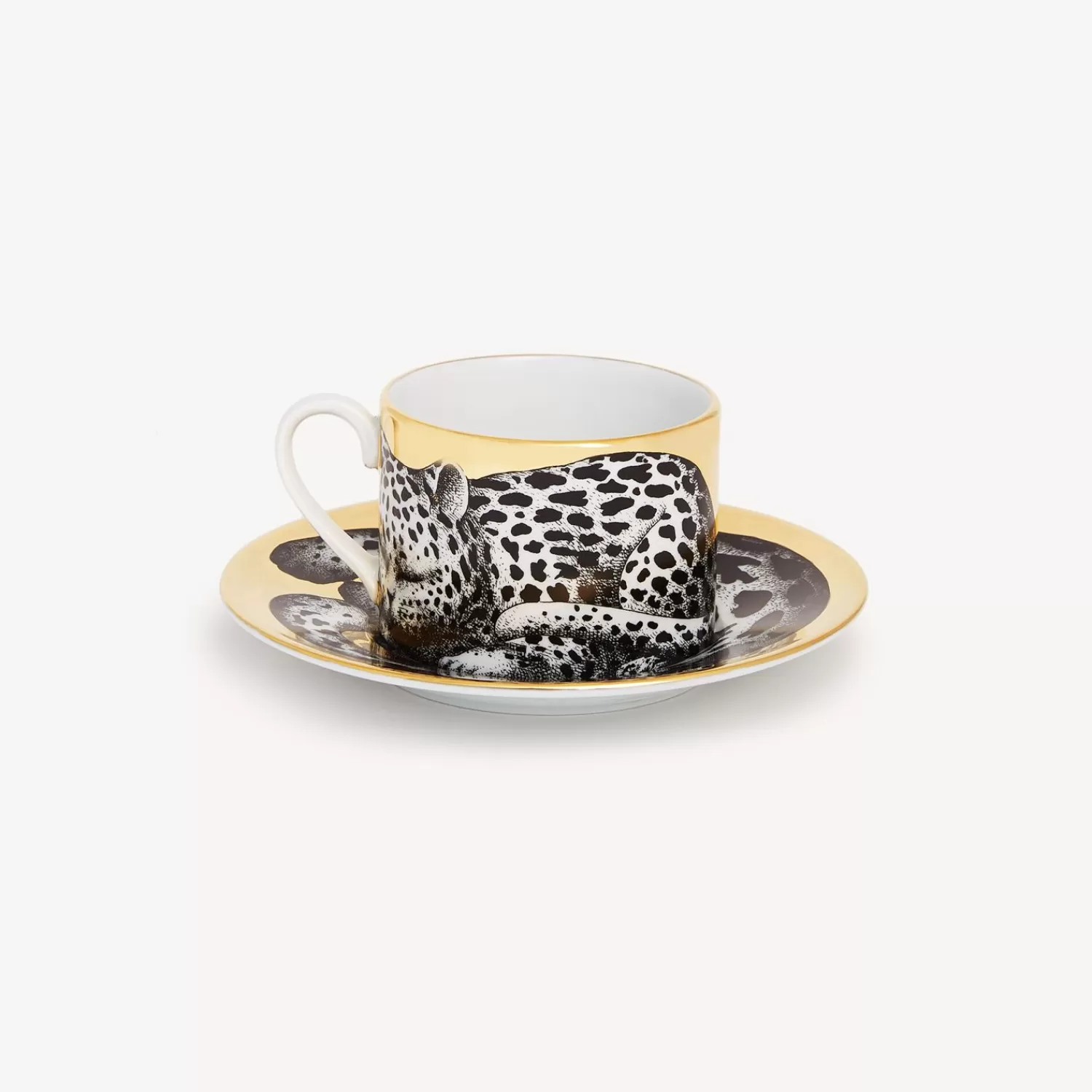 Tea And Coffee Sets<Fornasetti Tea Cup High Fidelity Leopardato White/Black/Gold