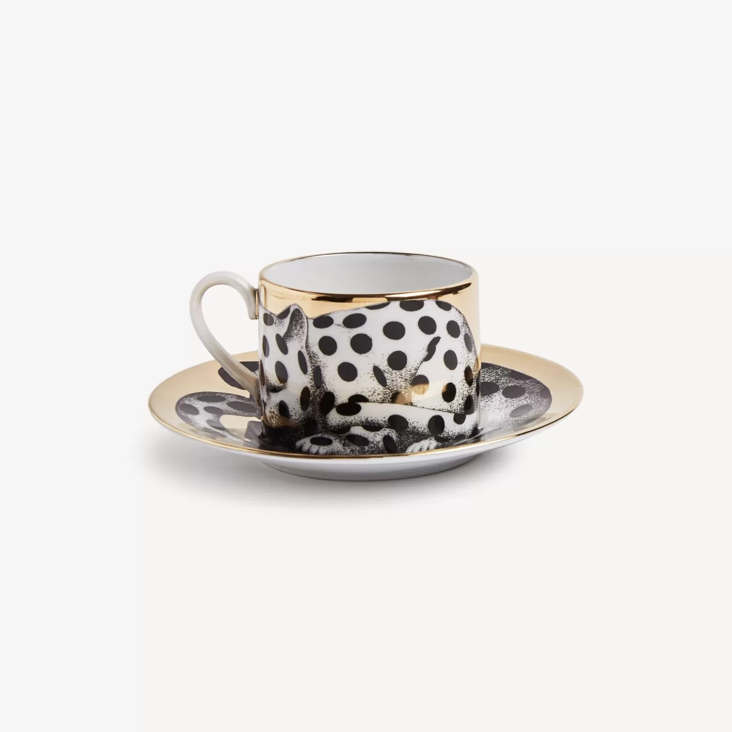 Tea And Coffee Sets<Fornasetti Tea Cup High Fidelity Pois White/Black/Gold