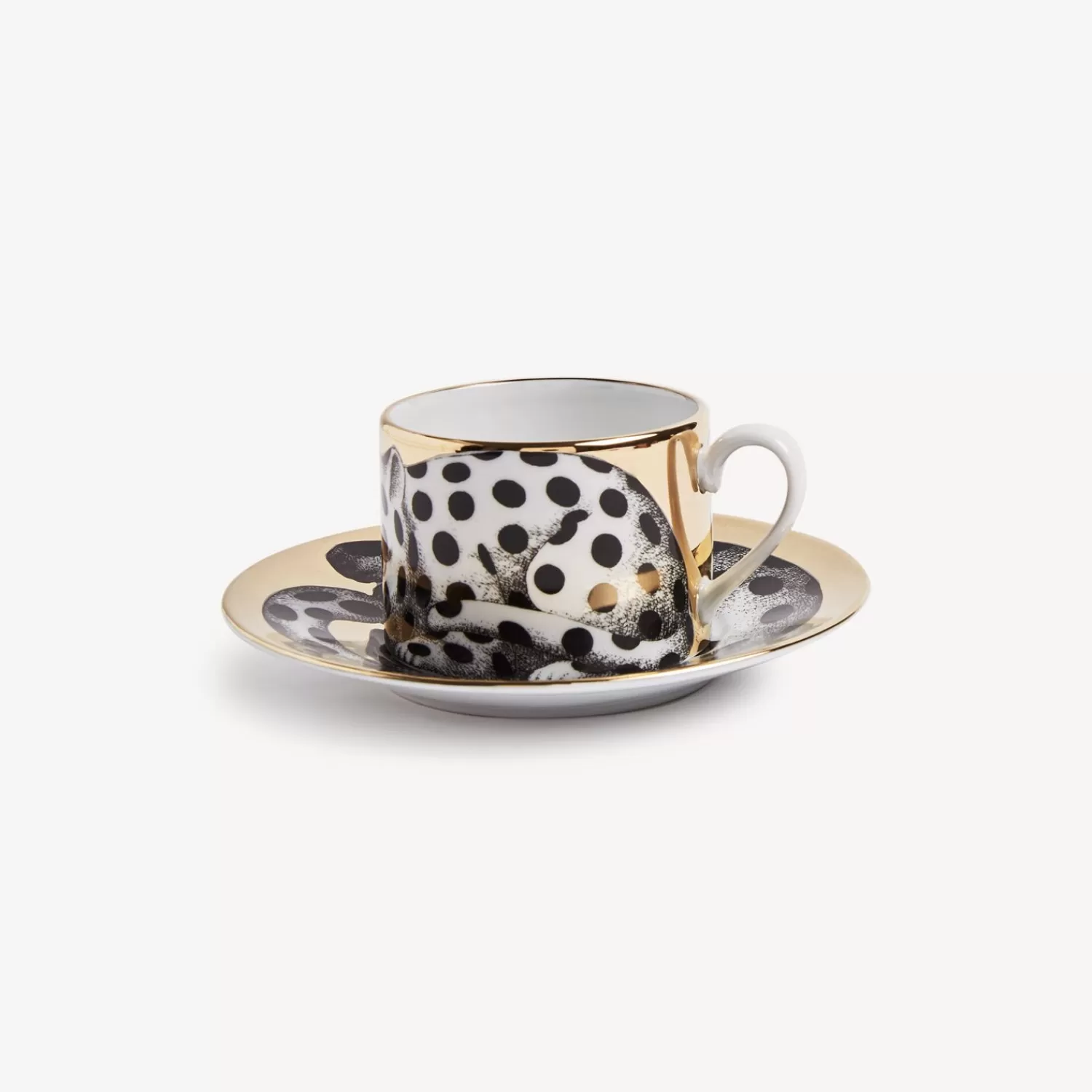 Tea And Coffee Sets<Fornasetti Tea Cup High Fidelity Pois White/Black/Gold