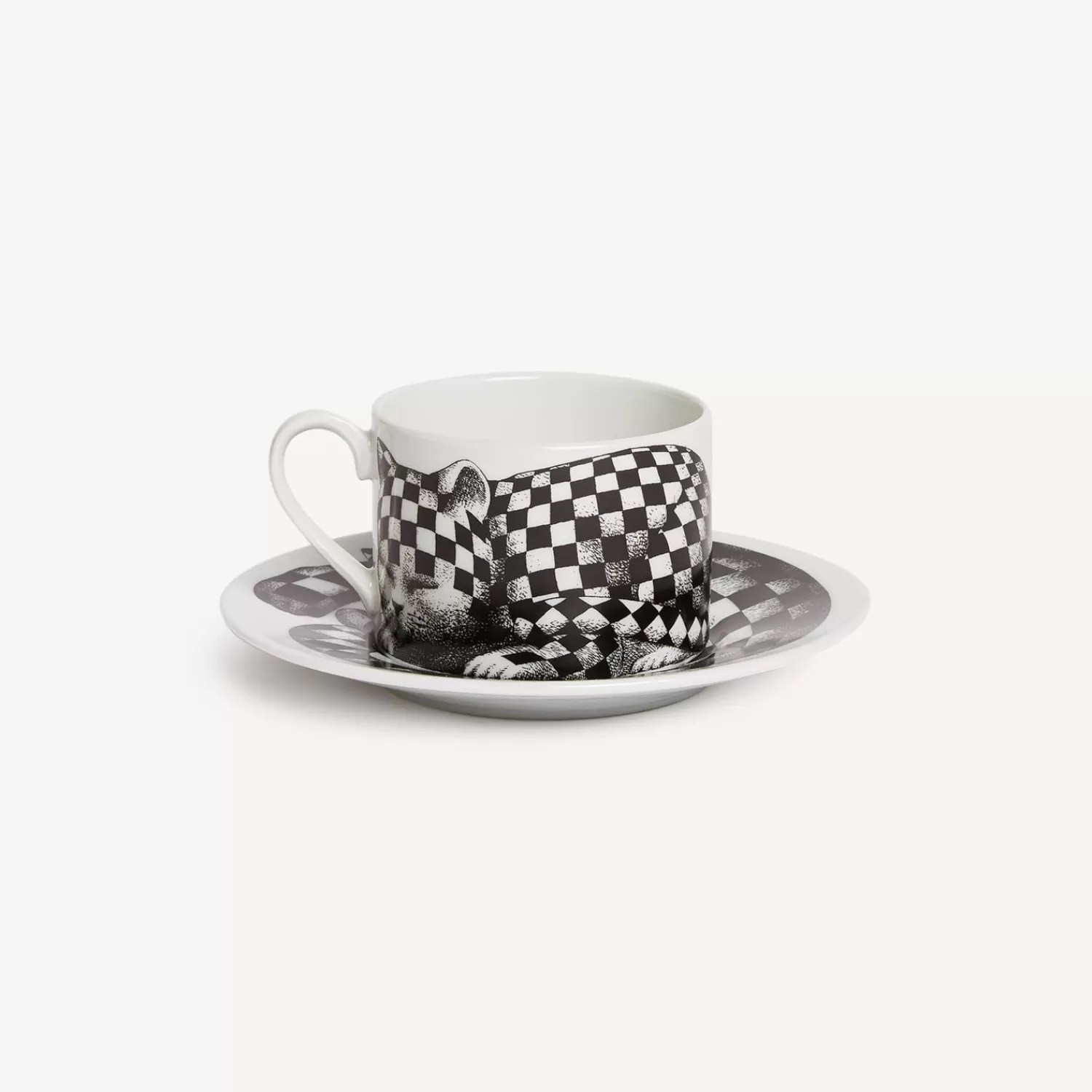 Tea And Coffee Sets<Fornasetti Tea Cup High Fidelity Quadretato White/Black