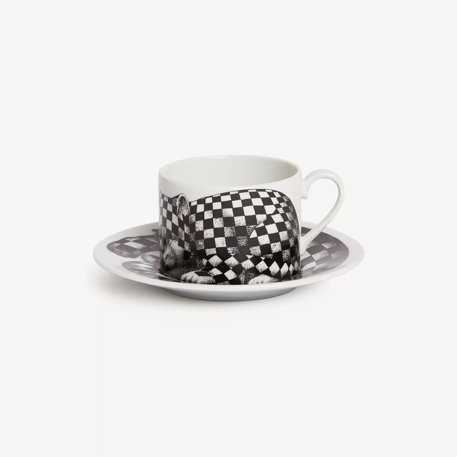 Tea And Coffee Sets<Fornasetti Tea Cup High Fidelity Quadretato White/Black
