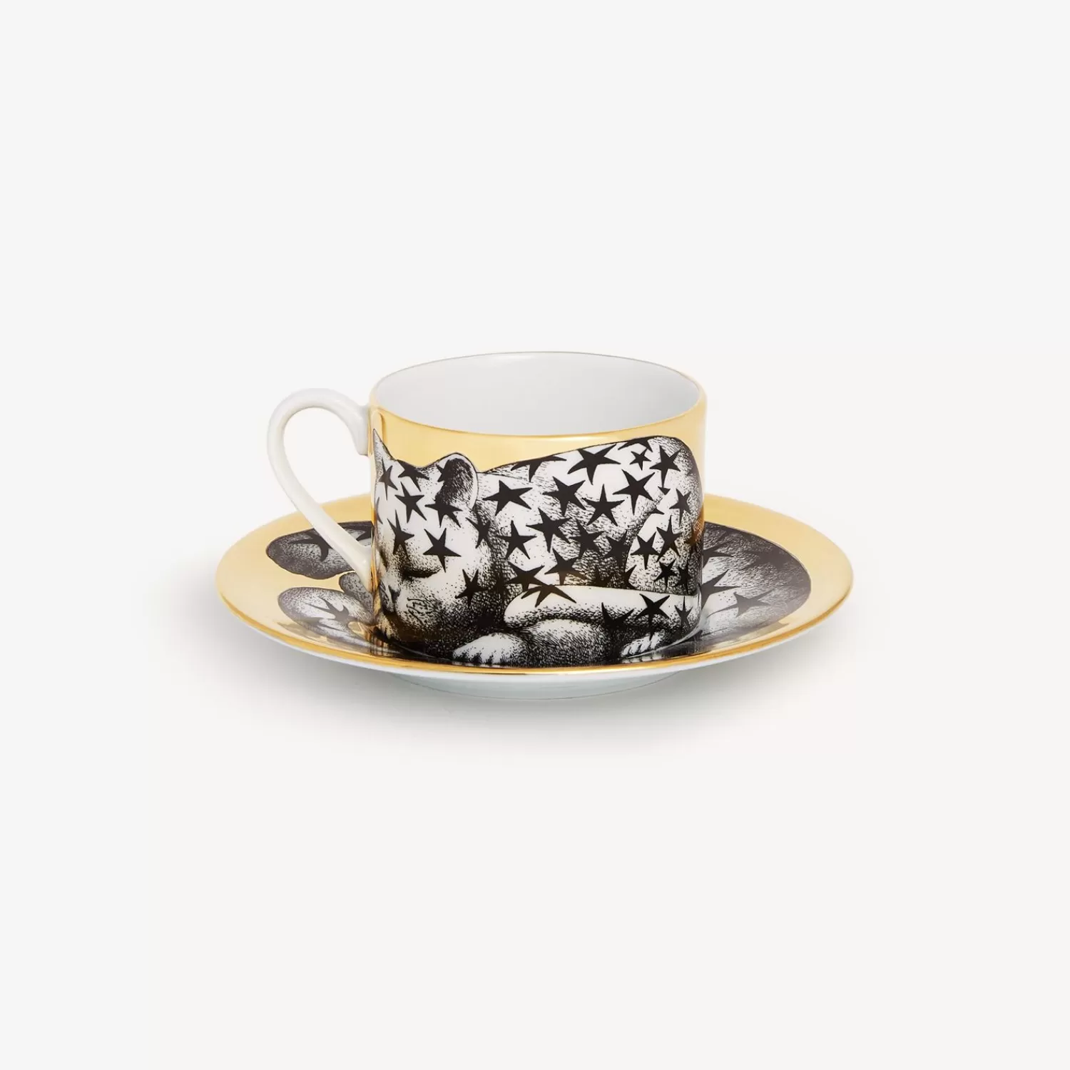 Tea And Coffee Sets<Fornasetti Tea Cup High Fidelity Stellato White/Black/Gold