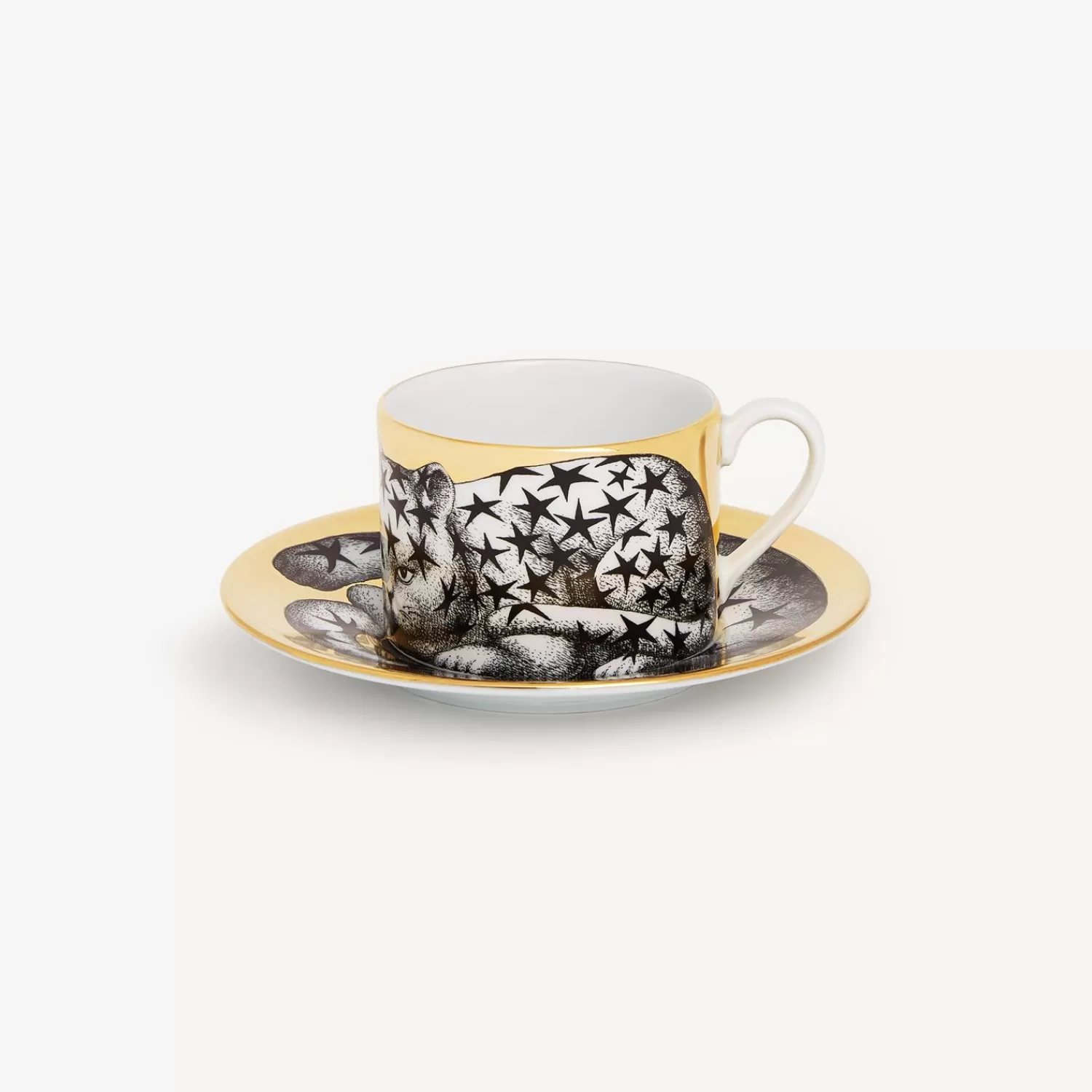 Tea And Coffee Sets<Fornasetti Tea Cup High Fidelity Stellato White/Black/Gold
