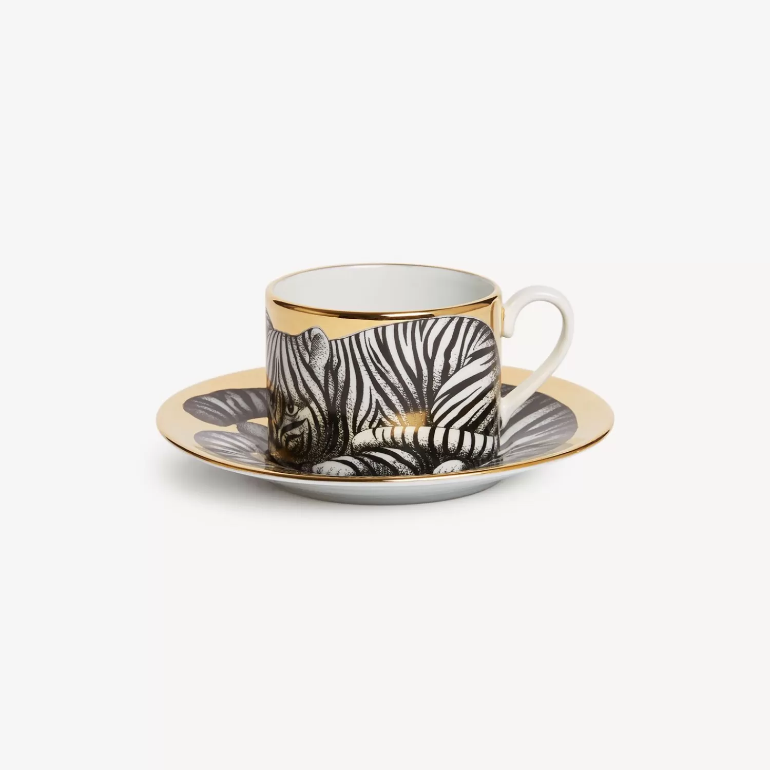 Tea And Coffee Sets<Fornasetti Tea Cup High Fidelity Tigrato White/Black/Gold