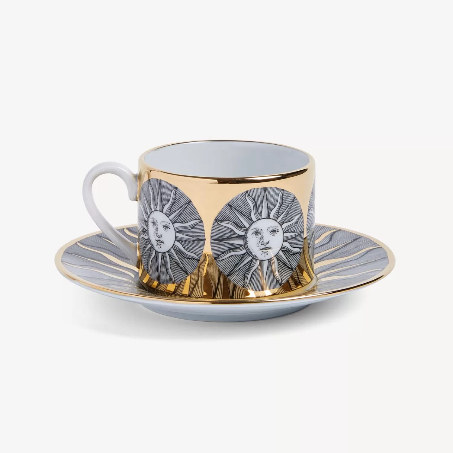 Tea And Coffee Sets<Fornasetti Tea Cup Sole White/Black/Gold