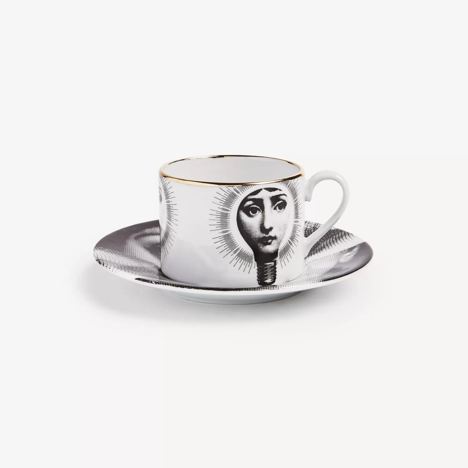 Tea And Coffee Sets<Fornasetti Tea Cup Tema E Variazioni Lampadina White/Black/Gold