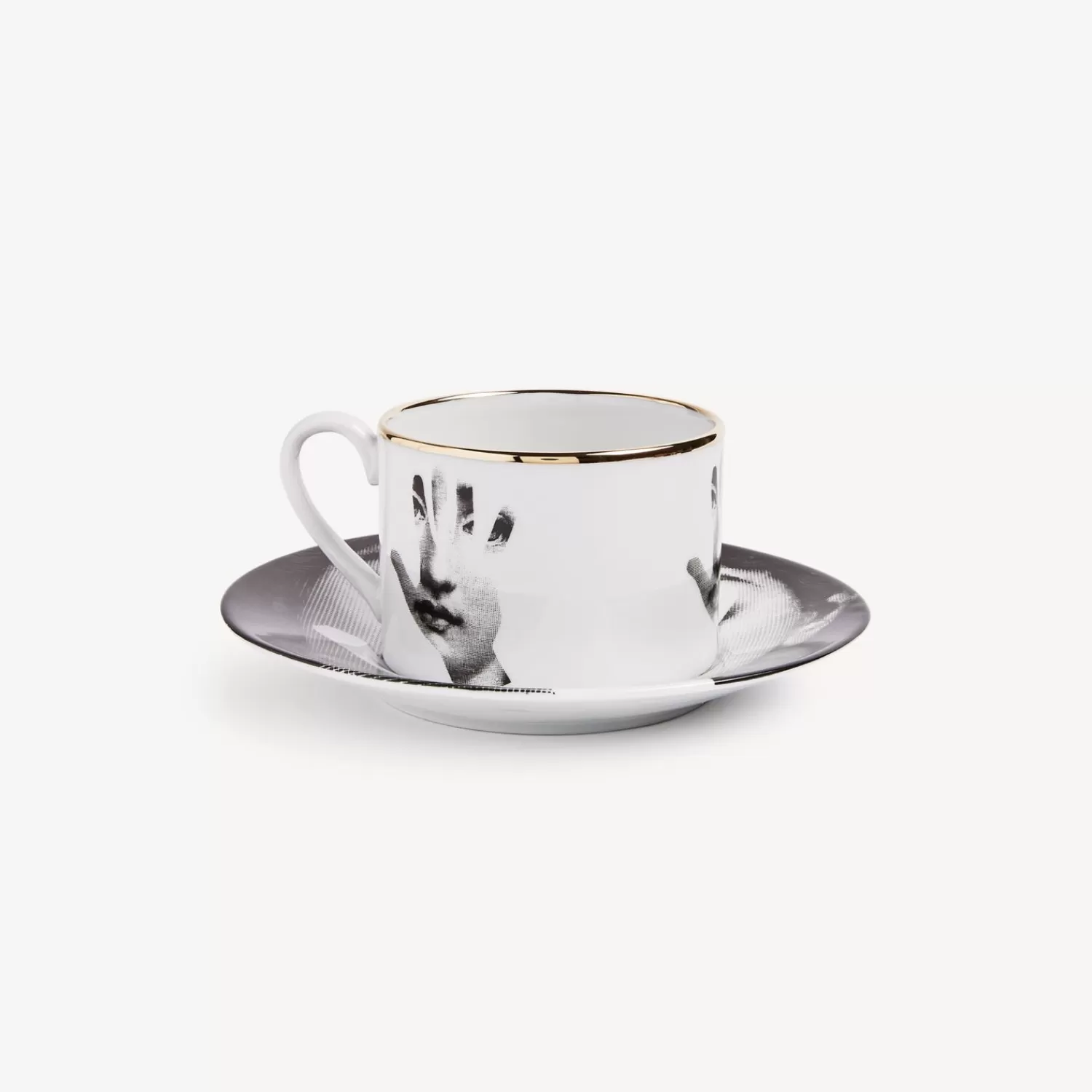Tea And Coffee Sets<Fornasetti Tea Cup Tema E Variazioni Mano White/Black/Gold