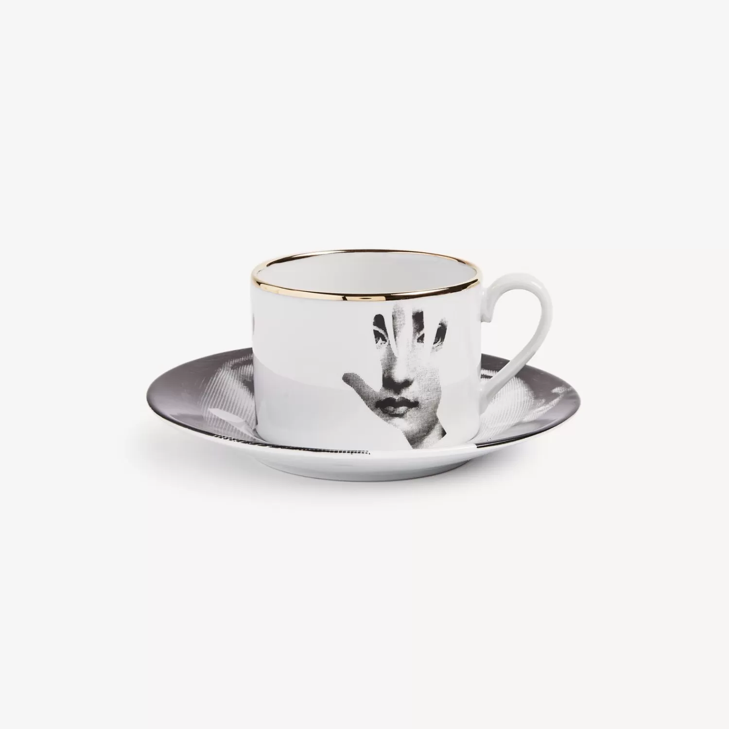 Tea And Coffee Sets<Fornasetti Tea Cup Tema E Variazioni Mano White/Black/Gold