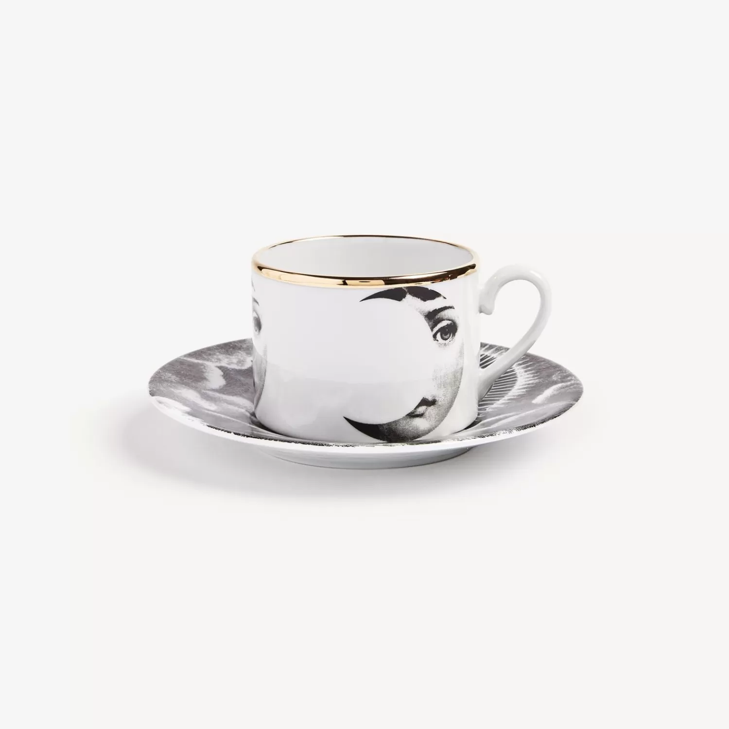 Tea And Coffee Sets<Fornasetti Tea Cup Tema E Variazioni Sole E Luna White/Black/Gold