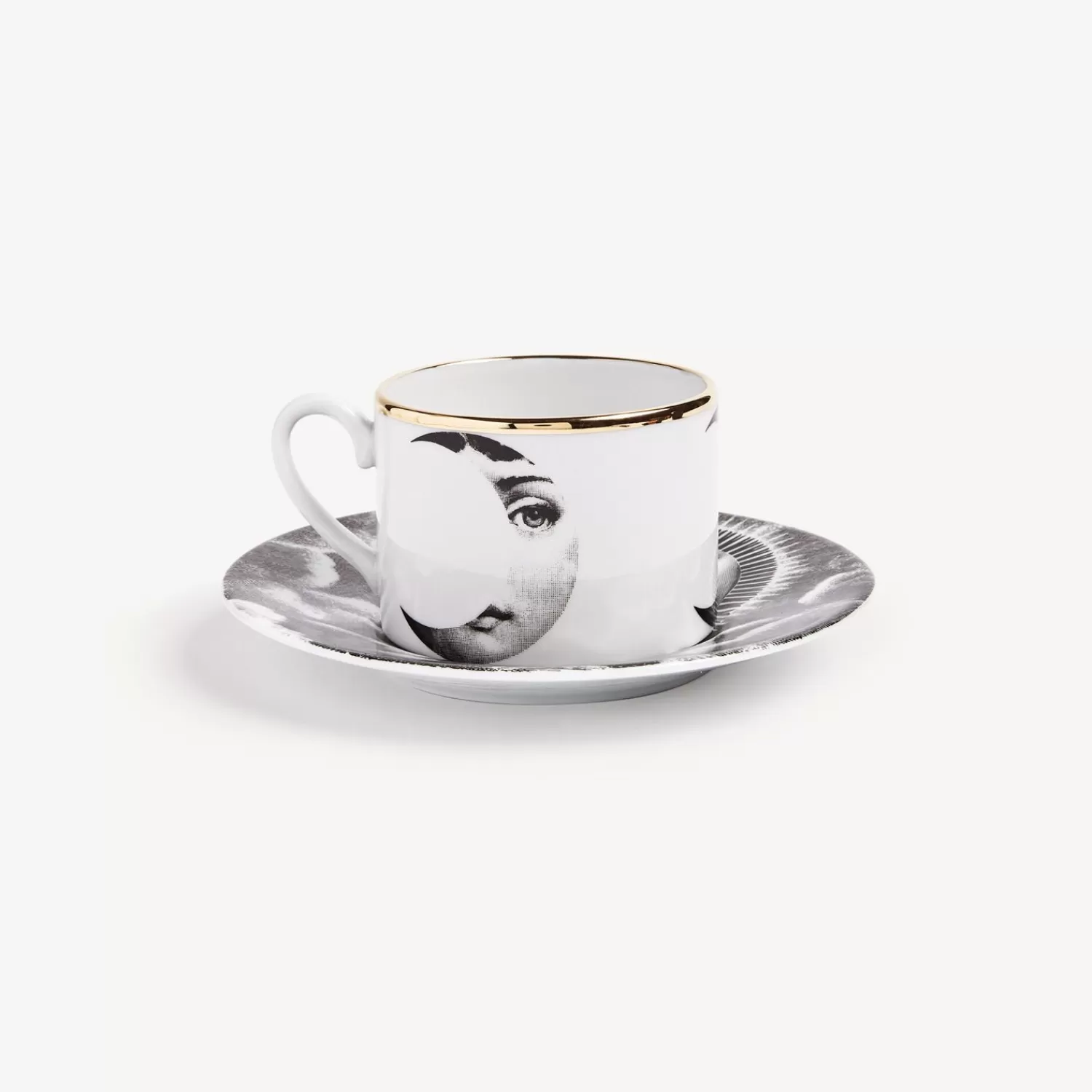 Tea And Coffee Sets<Fornasetti Tea Cup Tema E Variazioni Sole E Luna White/Black/Gold