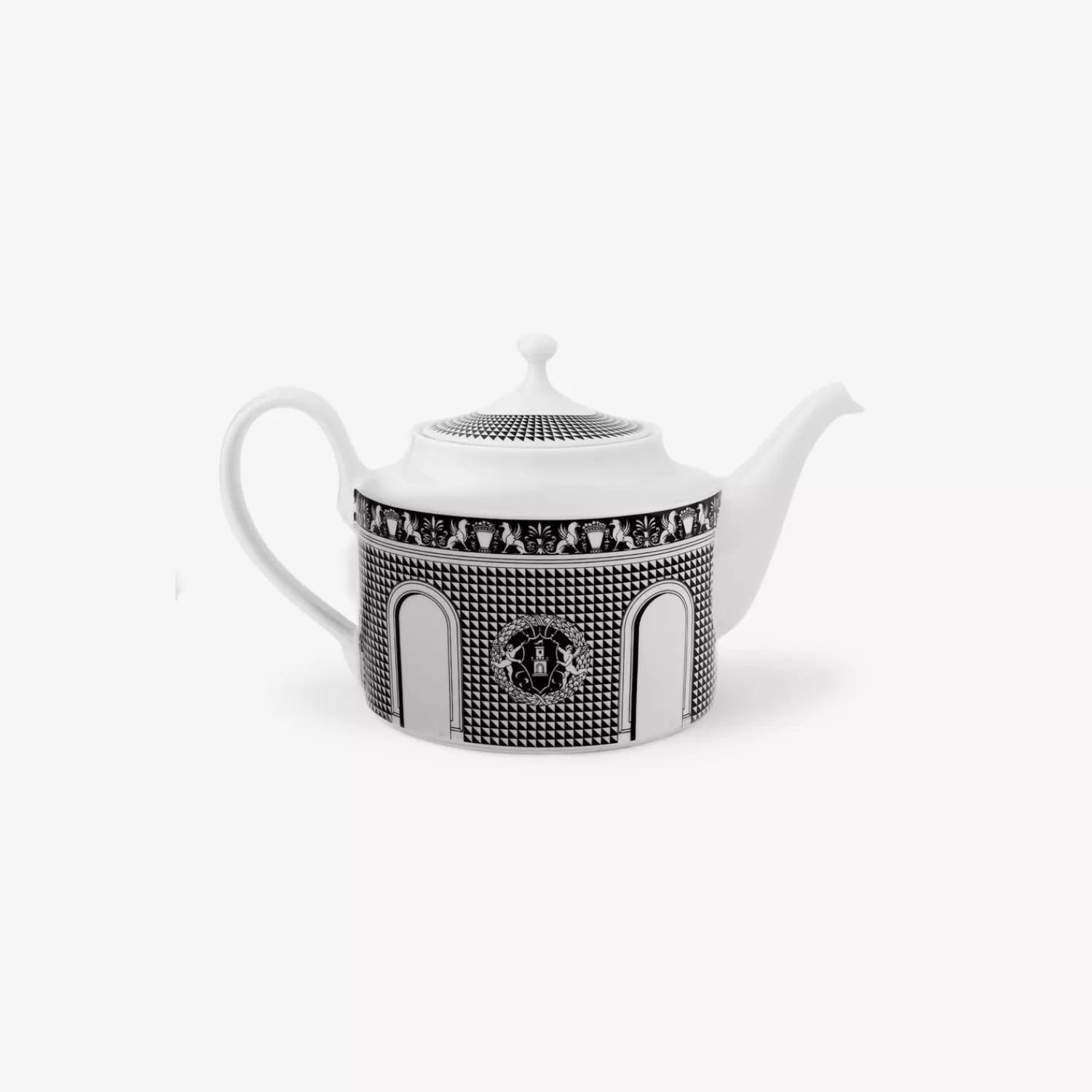 Tea And Coffee Sets<Fornasetti Teapot Facciata Quattrocentesca White/Black