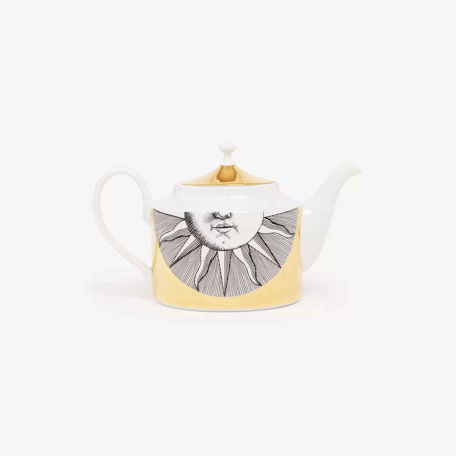 Tea And Coffee Sets<Fornasetti Teapot Soli White/Black/Gold