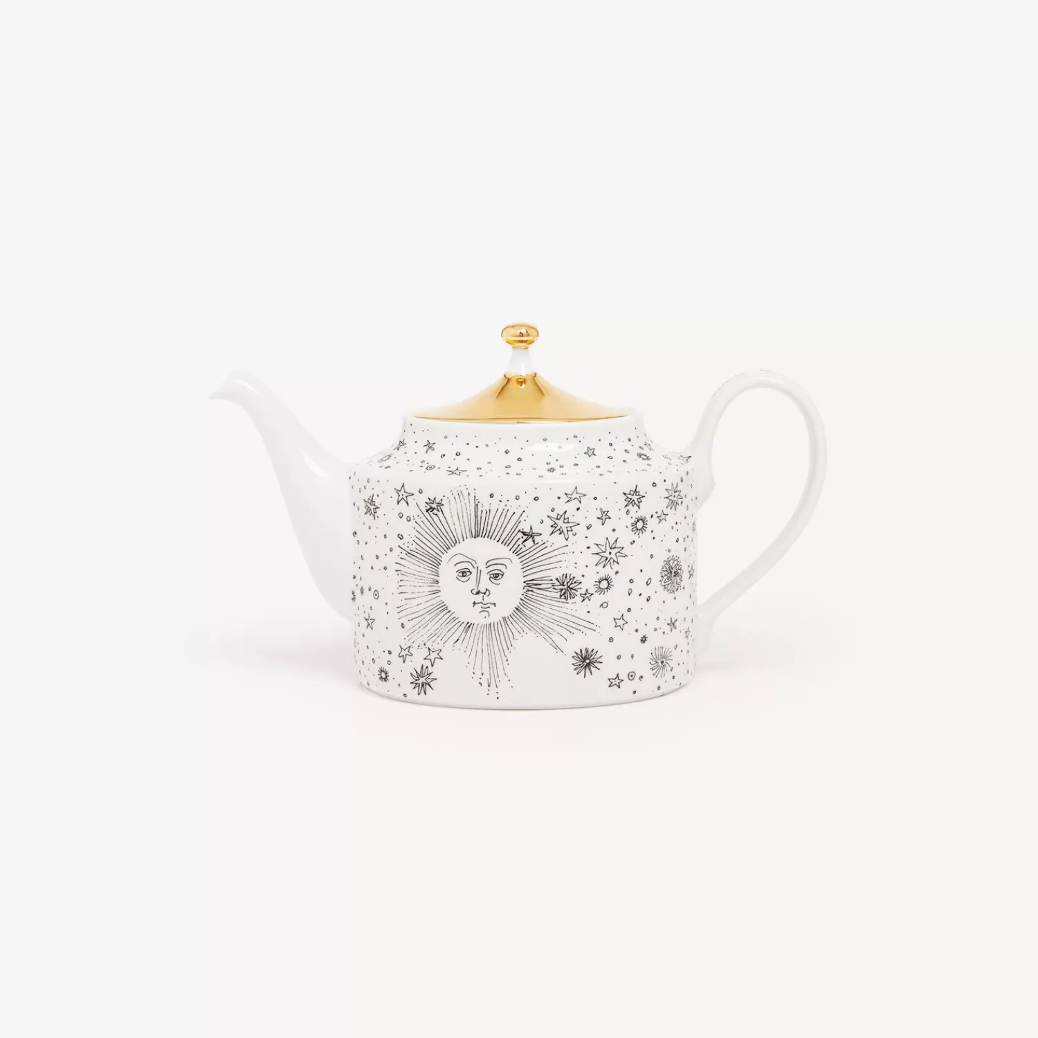 Tea And Coffee Sets<Fornasetti Teapot Solitario White/Black/Gold