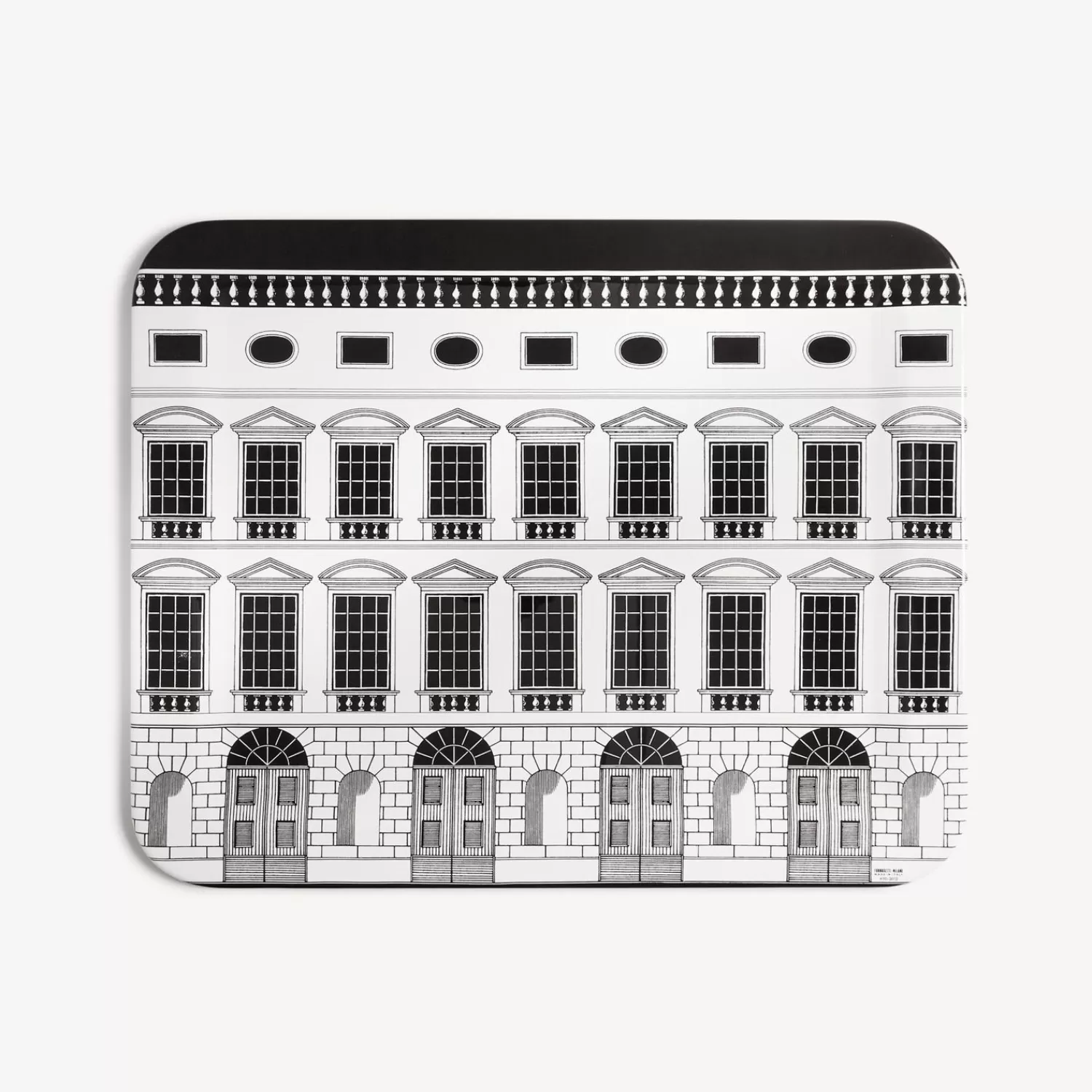 Decorative Trays And Pliants<Fornasetti Tray Architettura White/Black