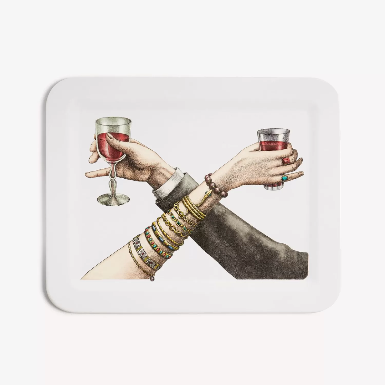 Decorative Trays And Pliants<Fornasetti Tray Brindisi Multicolour