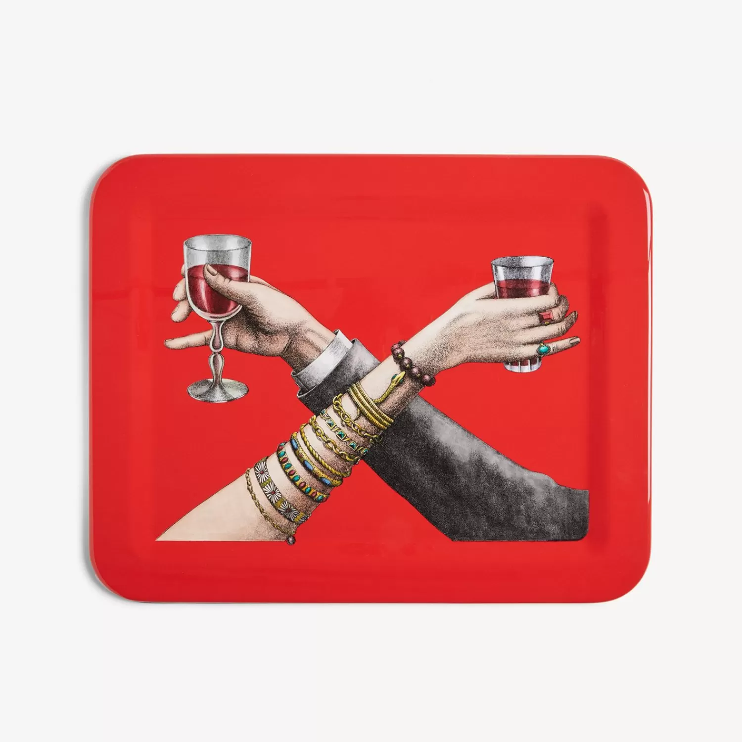 Decorative Trays And Pliants<Fornasetti Tray Brindisi Multicolour