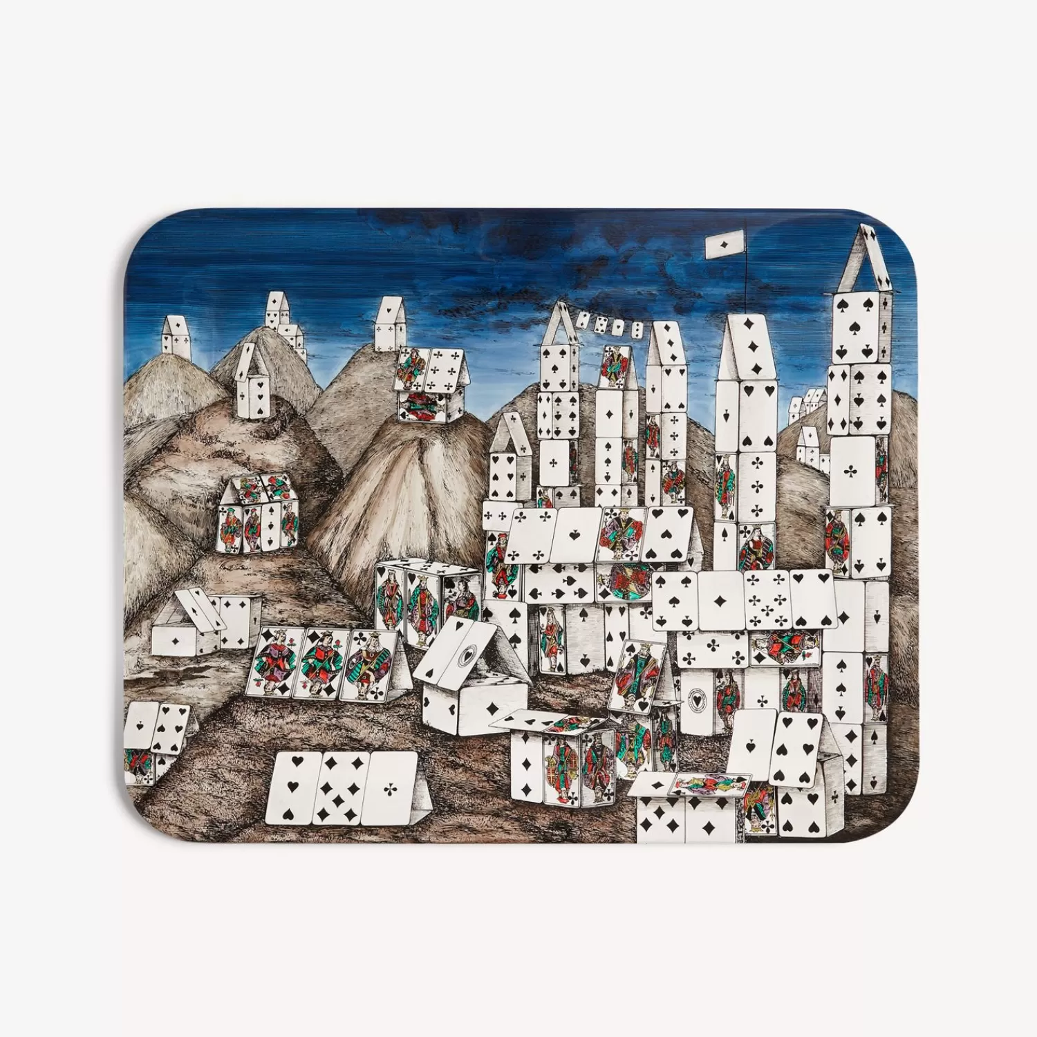 Decorative Trays And Pliants<Fornasetti Tray Citta Di Carte Multicolour