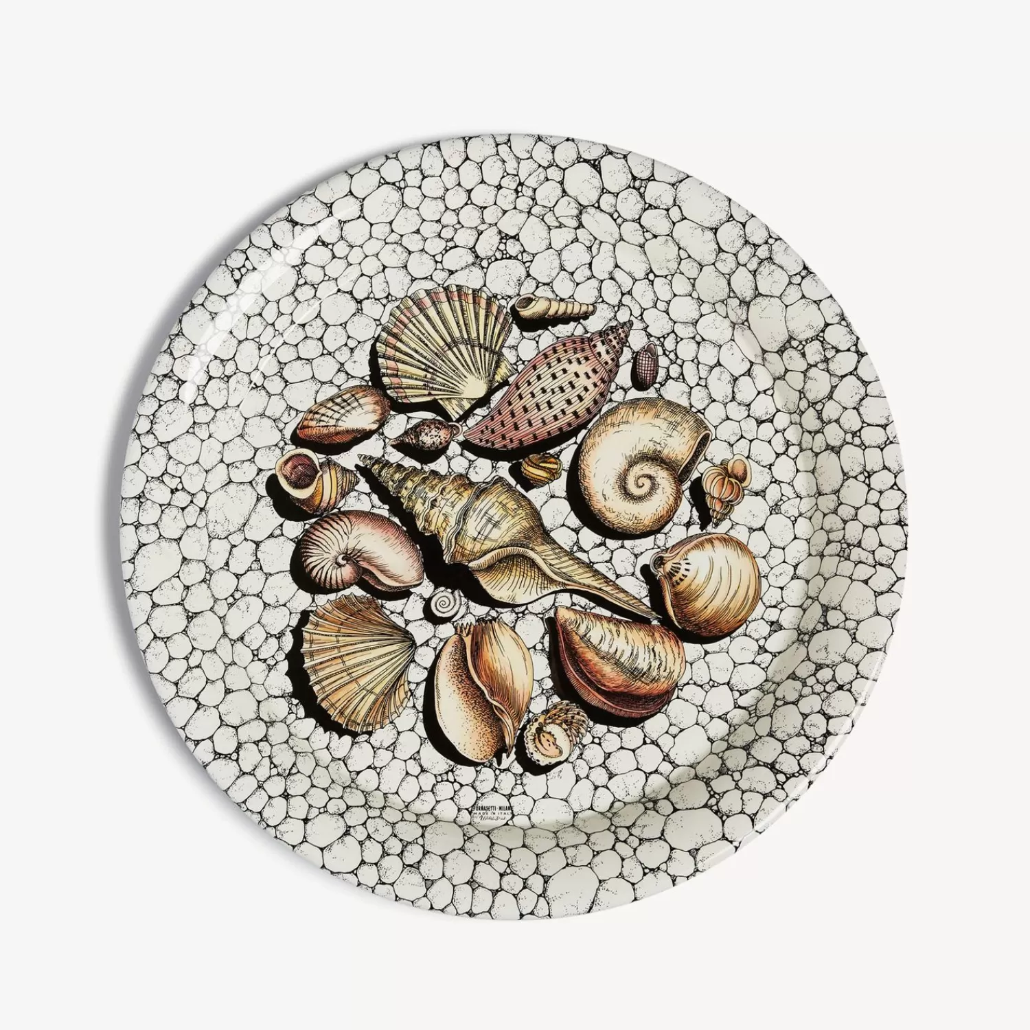 Decorative Trays And Pliants<Fornasetti Tray Conchiglie E Ciotoli Multicolour