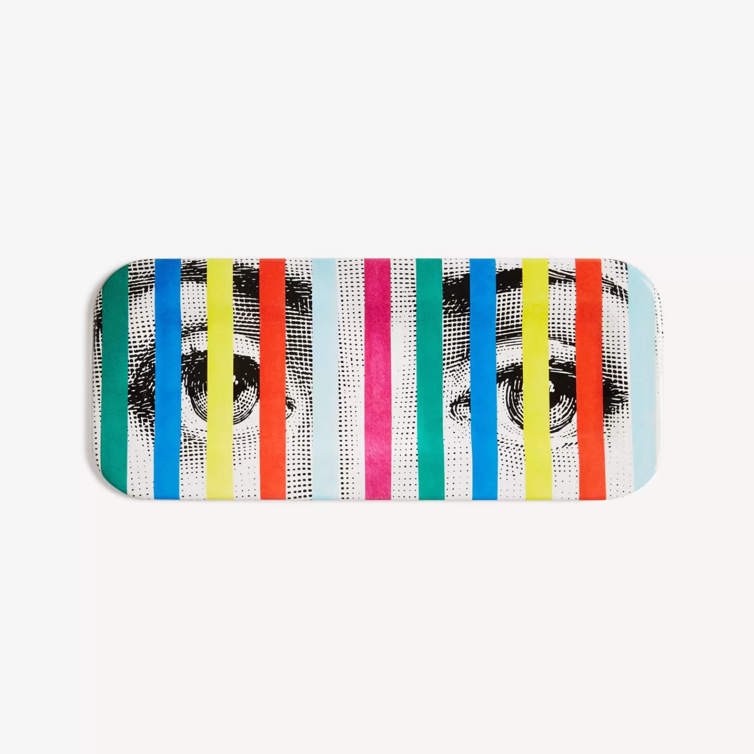Decorative Trays And Pliants<Fornasetti Tray Face & Stripes Multicolour