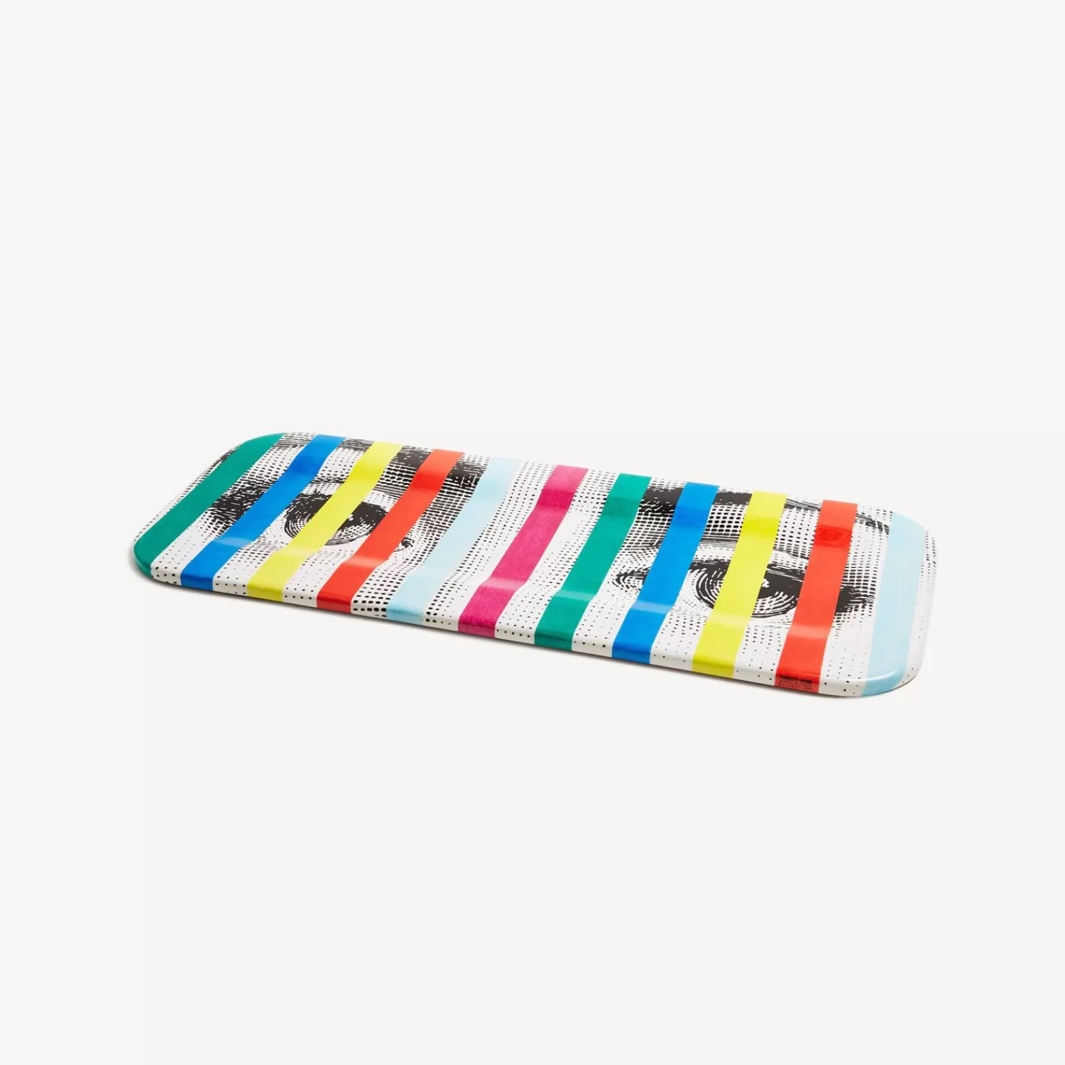 Decorative Trays And Pliants<Fornasetti Tray Face & Stripes Multicolour
