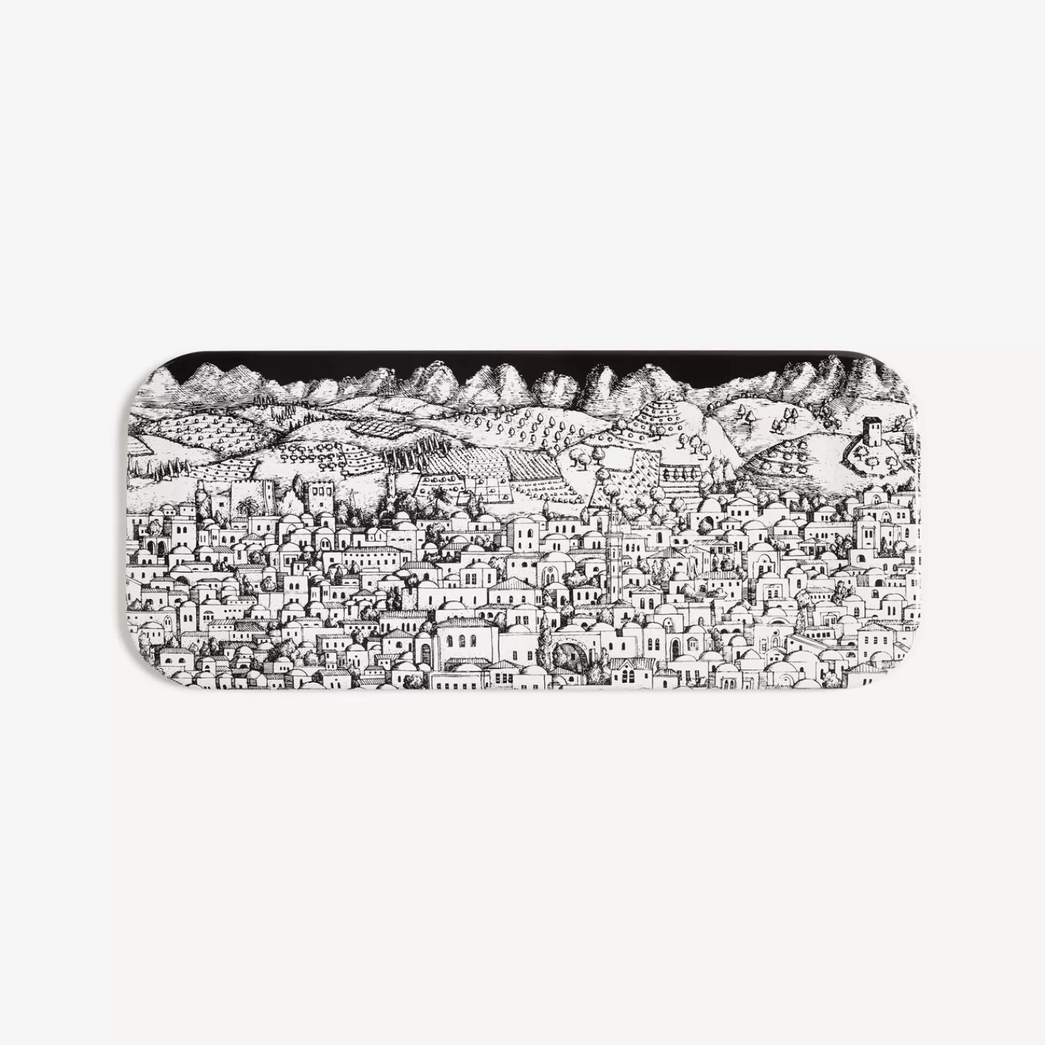 Decorative Trays And Pliants<Fornasetti Tray Gerusalemme White/Black