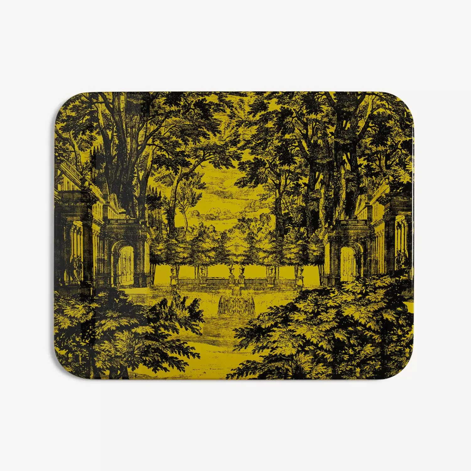 Decorative Trays And Pliants<Fornasetti Tray Giardino Settecentesco Black/Yellow