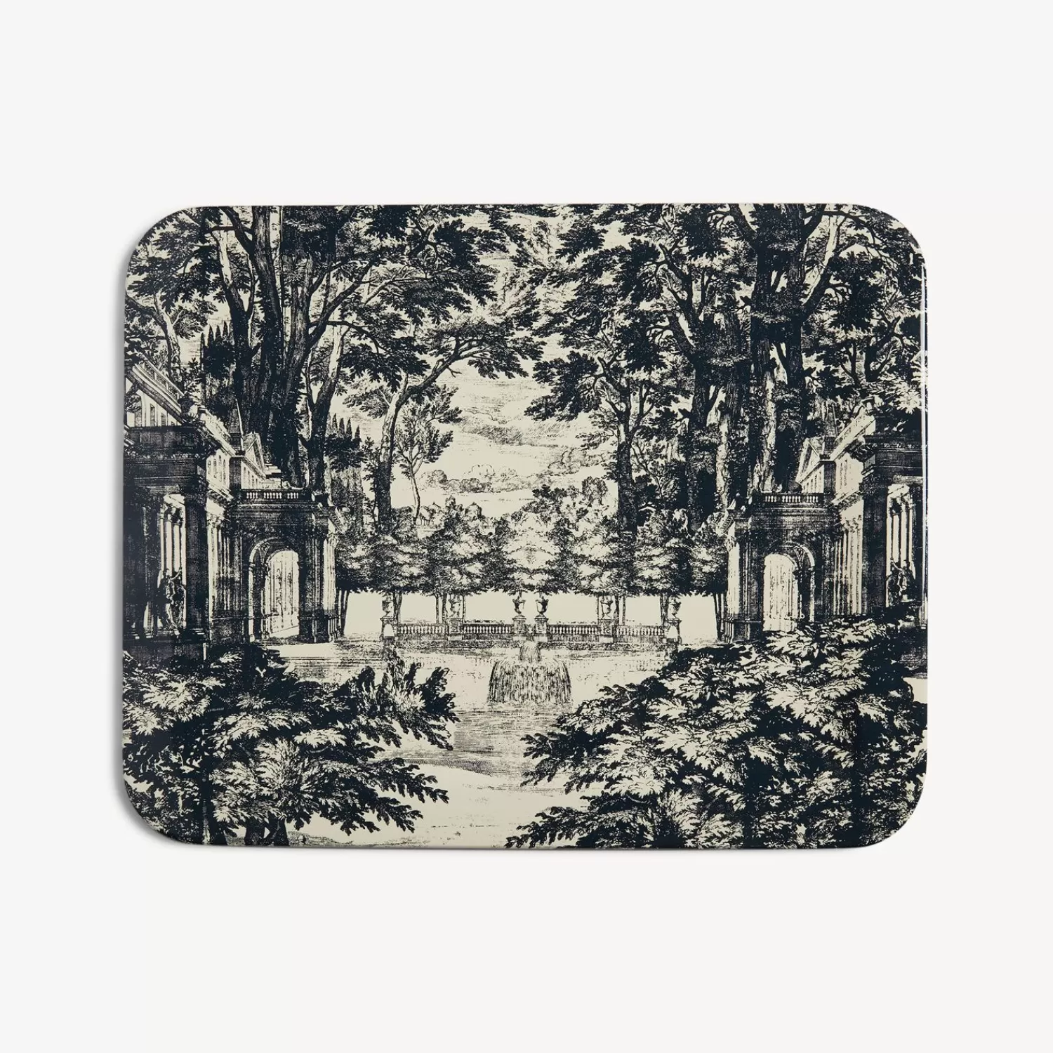 Decorative Trays And Pliants<Fornasetti Tray Giardino Settecentesco Blue/Ivory