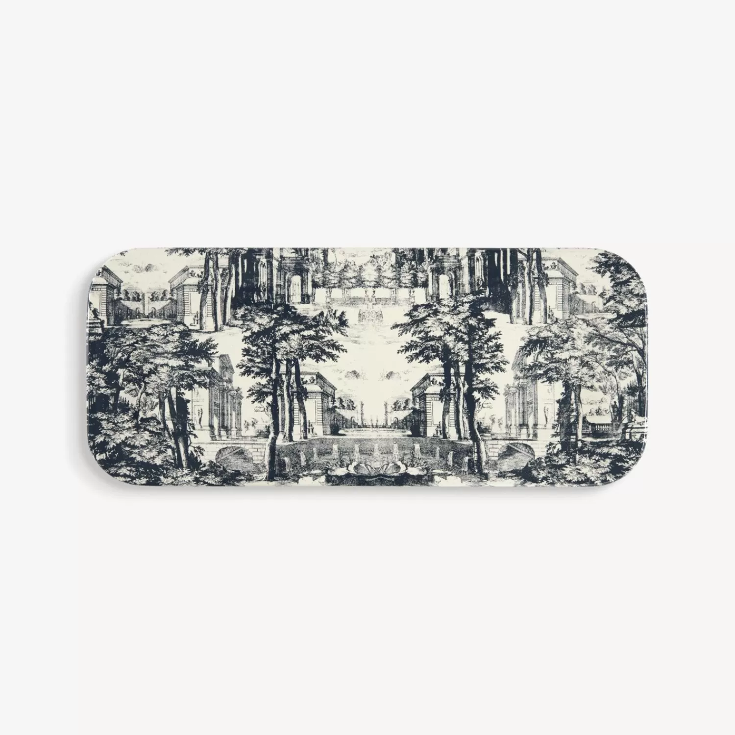 Decorative Trays And Pliants<Fornasetti Tray Giardino Settecentesco Blue/Ivory