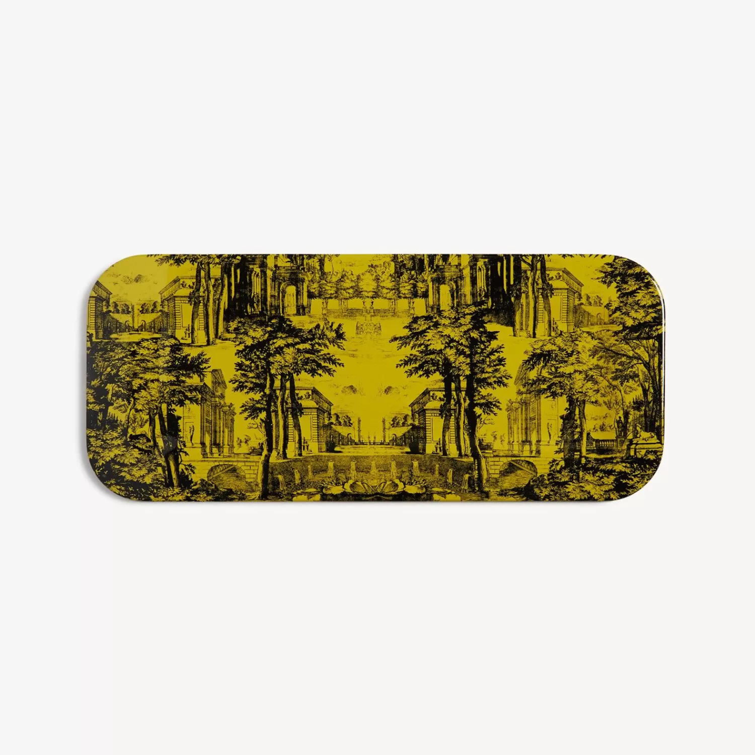 Decorative Trays And Pliants<Fornasetti Tray Giardino Settecentesco Black/Yellow