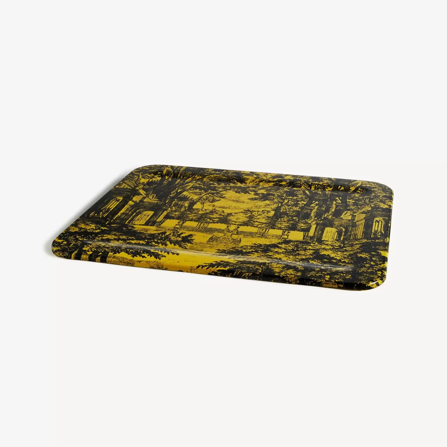Decorative Trays And Pliants<Fornasetti Tray Giardino Settecentesco Black/Yellow