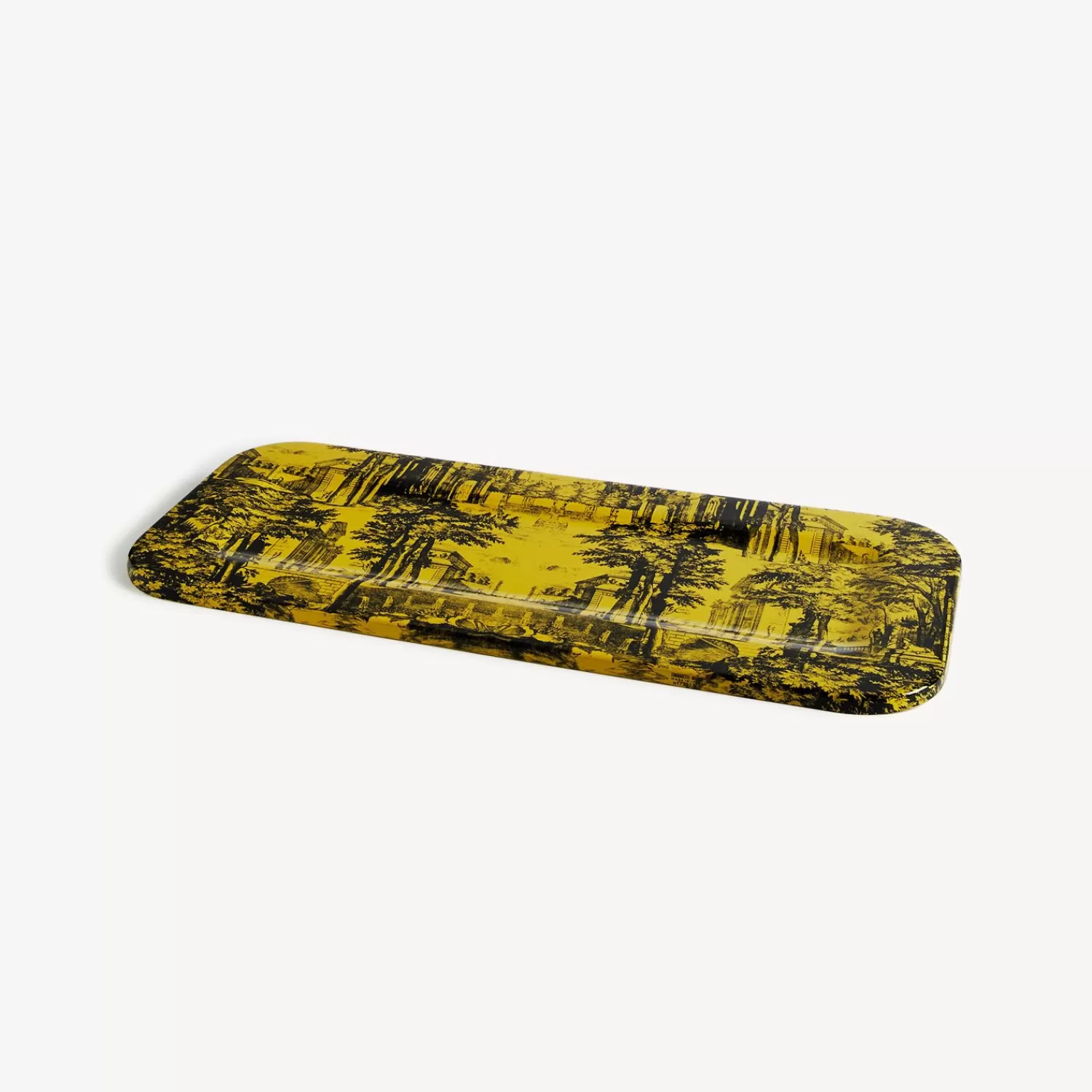 Decorative Trays And Pliants<Fornasetti Tray Giardino Settecentesco Black/Yellow