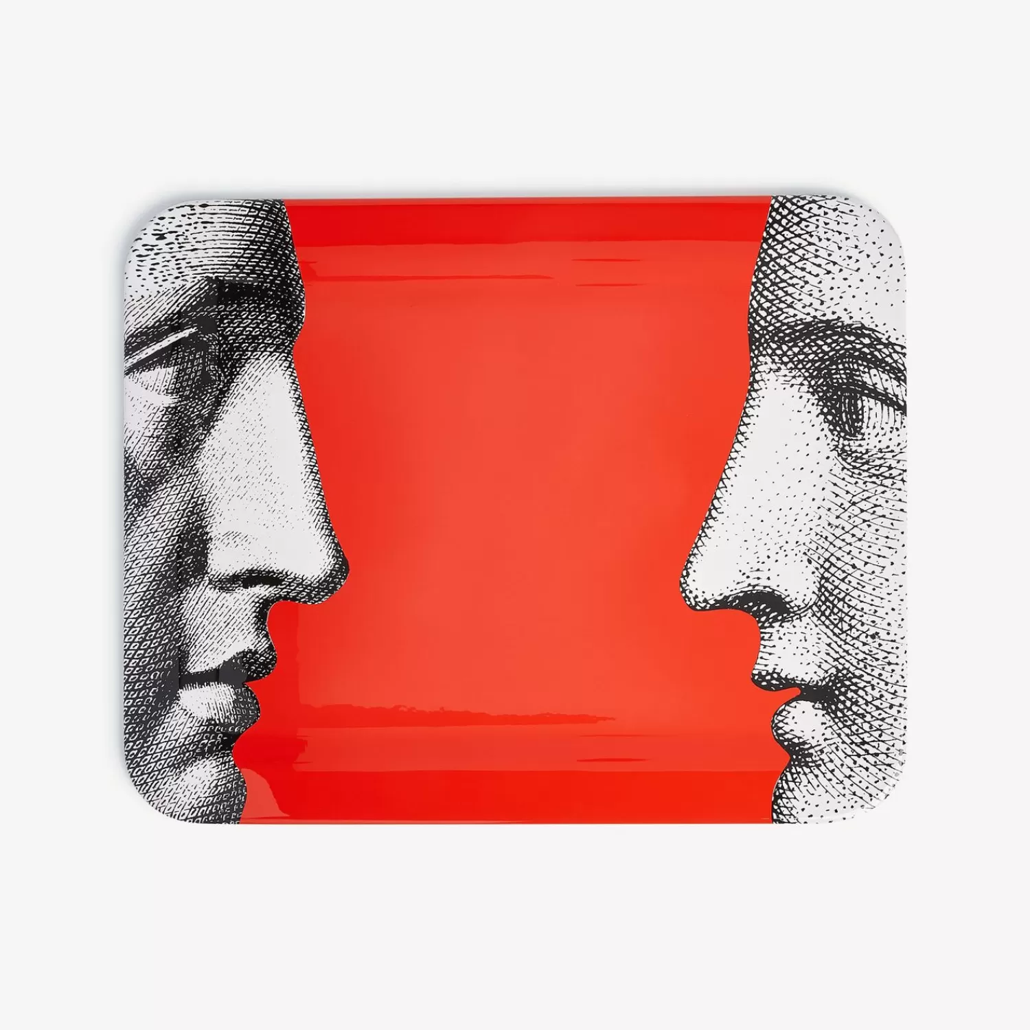Decorative Trays And Pliants<Fornasetti Tray Profili White/Black/Red