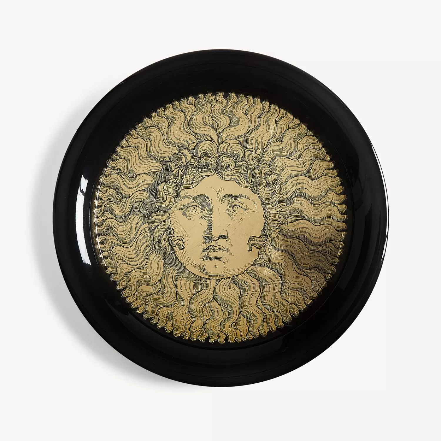 Decorative Trays And Pliants<Fornasetti Tray Re Sole White/Black/Gold