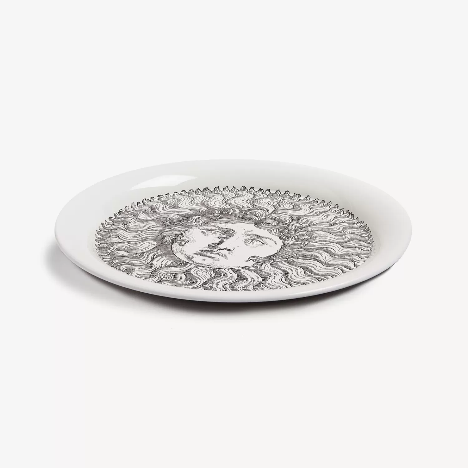 Decorative Trays And Pliants<Fornasetti Tray Re Sole White/Black