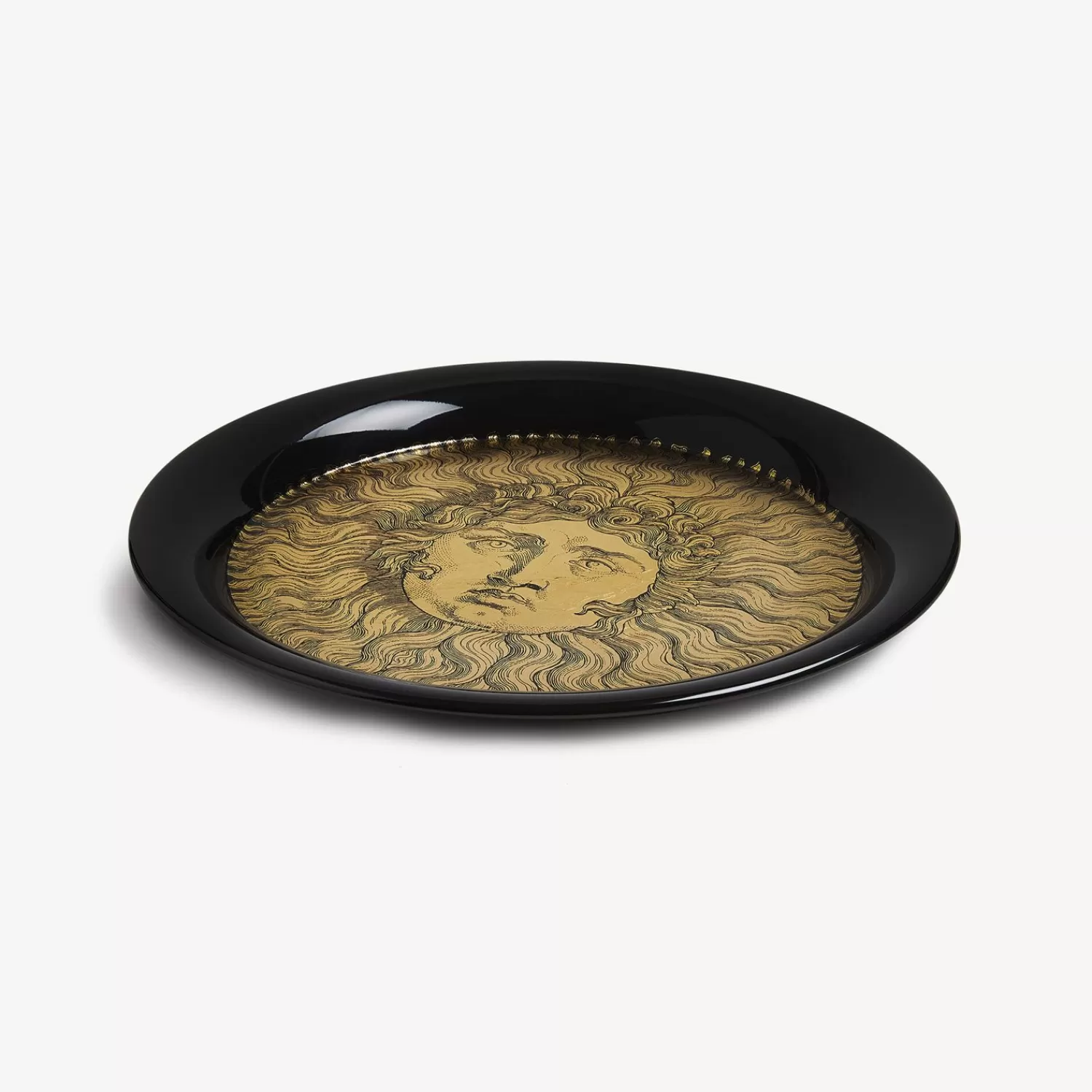 Decorative Trays And Pliants<Fornasetti Tray Re Sole White/Black/Gold