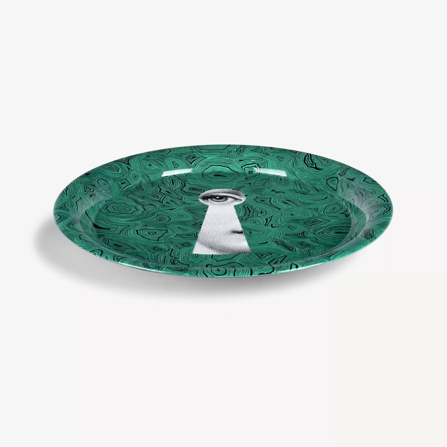 Decorative Trays And Pliants<Fornasetti Tray Serratura Su Malachite Green/White/Black