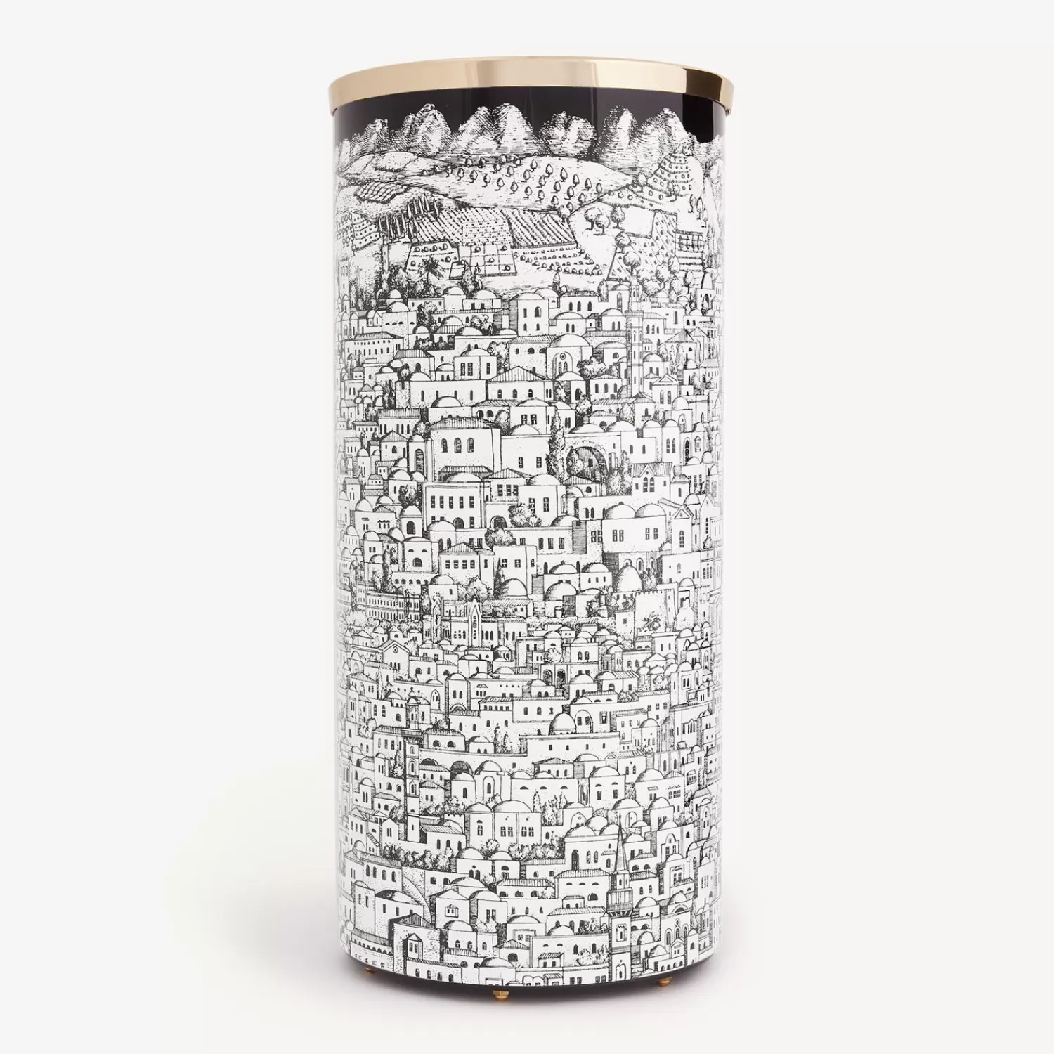 Umbrella Stands<Fornasetti Umbrella Stand Gerusalemme White/Black