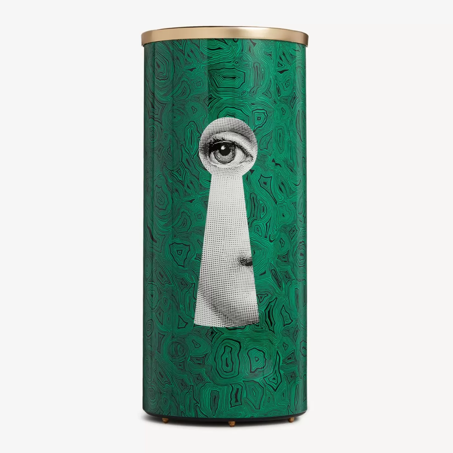 Umbrella Stands<Fornasetti Umbrella Stand Serratura Su Malachite Green/White/Black