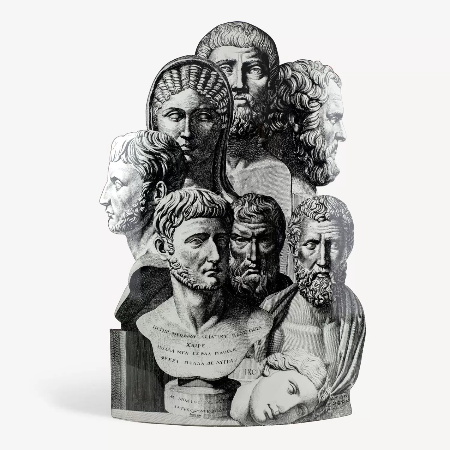 Umbrella Stands<Fornasetti Umbrella Stand Trompe L'Oeil Teste Antiche White/Black
