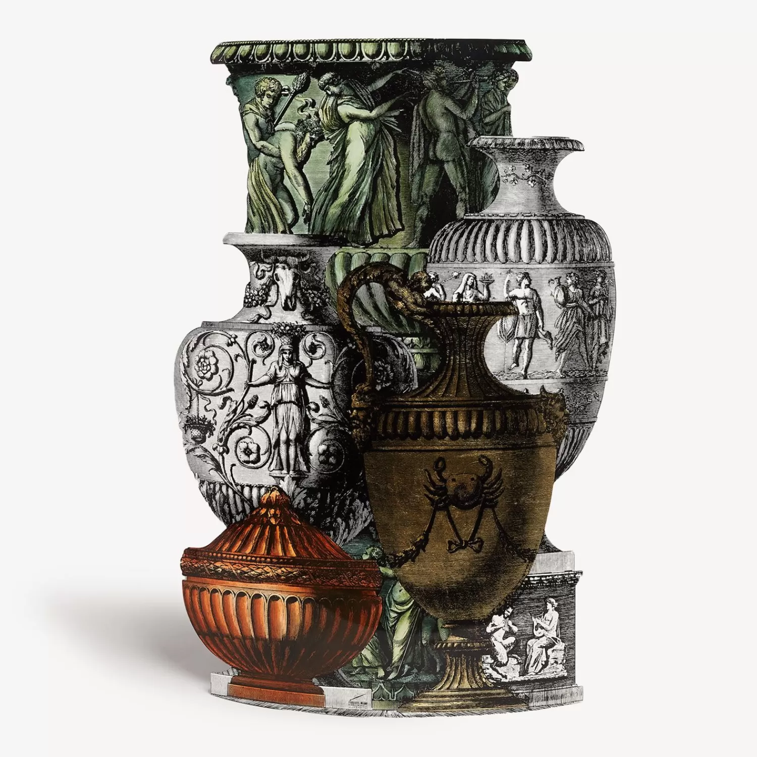 Umbrella Stands<Fornasetti Umbrella Stand Trompe L'Oeil Vasi Antichi Multicolour