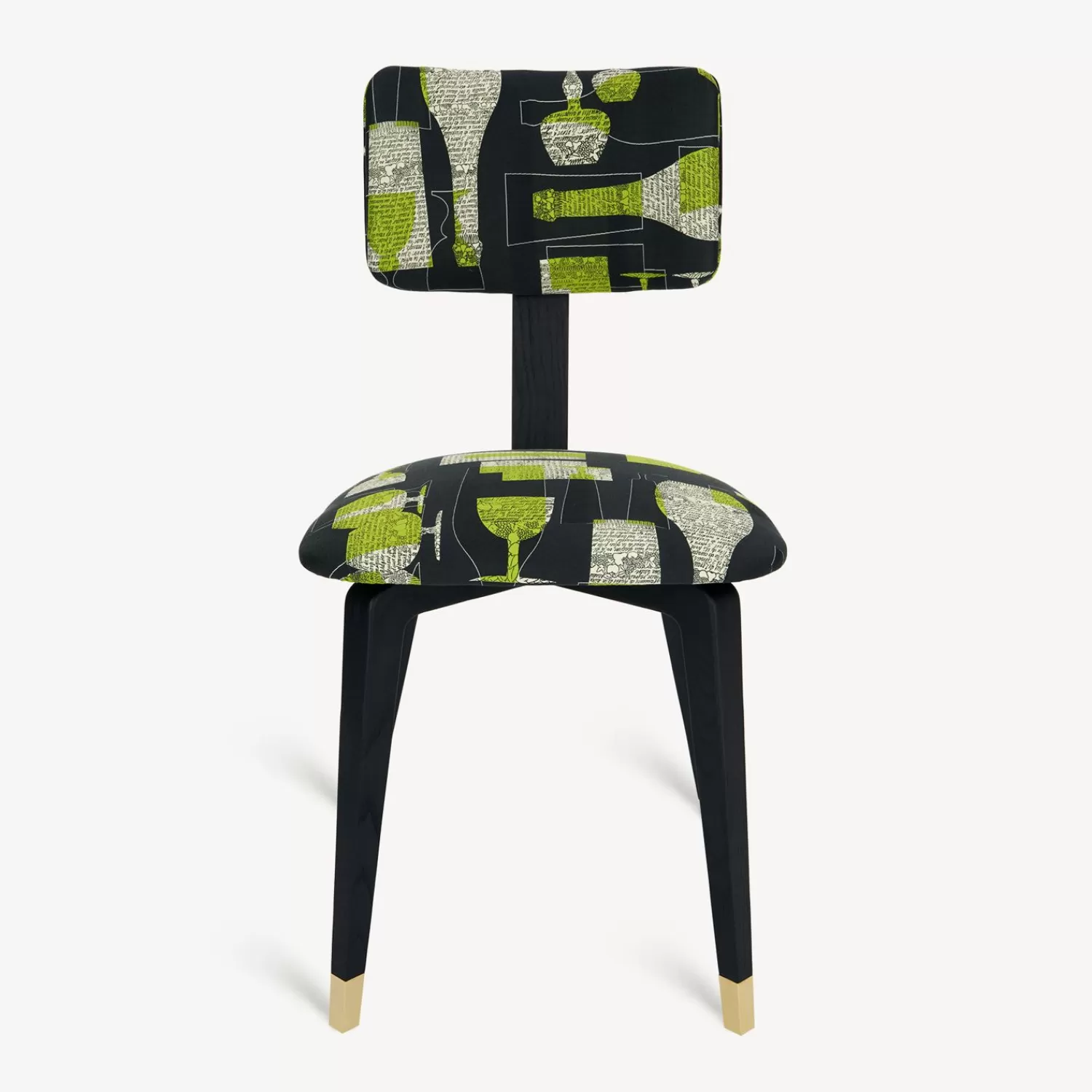 Chairs<Fornasetti Upholstered Chair Bottiglie Cocktail Black/White/Green