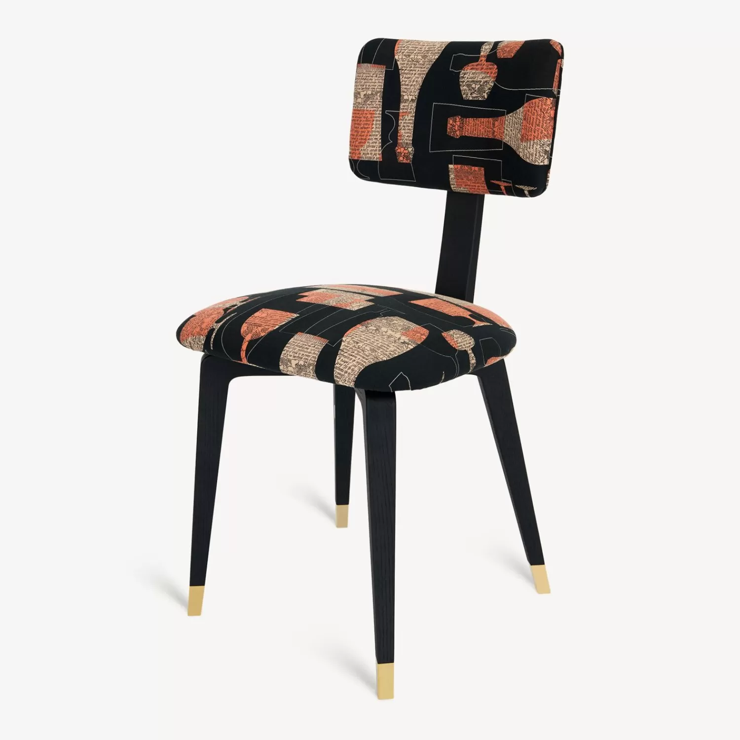 Chairs<Fornasetti Upholstered Chair Bottiglie Cocktail Black/White/Salmon