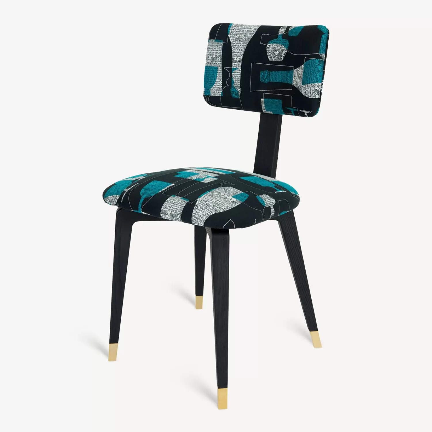 Chairs<Fornasetti Upholstered Chair Bottiglie Cocktail Black/White/Light Blue