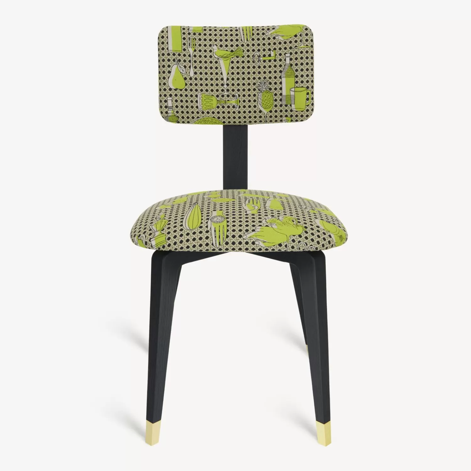 Chairs<Fornasetti Upholstered Chair Oggetti Su Cannete Black/White/Green